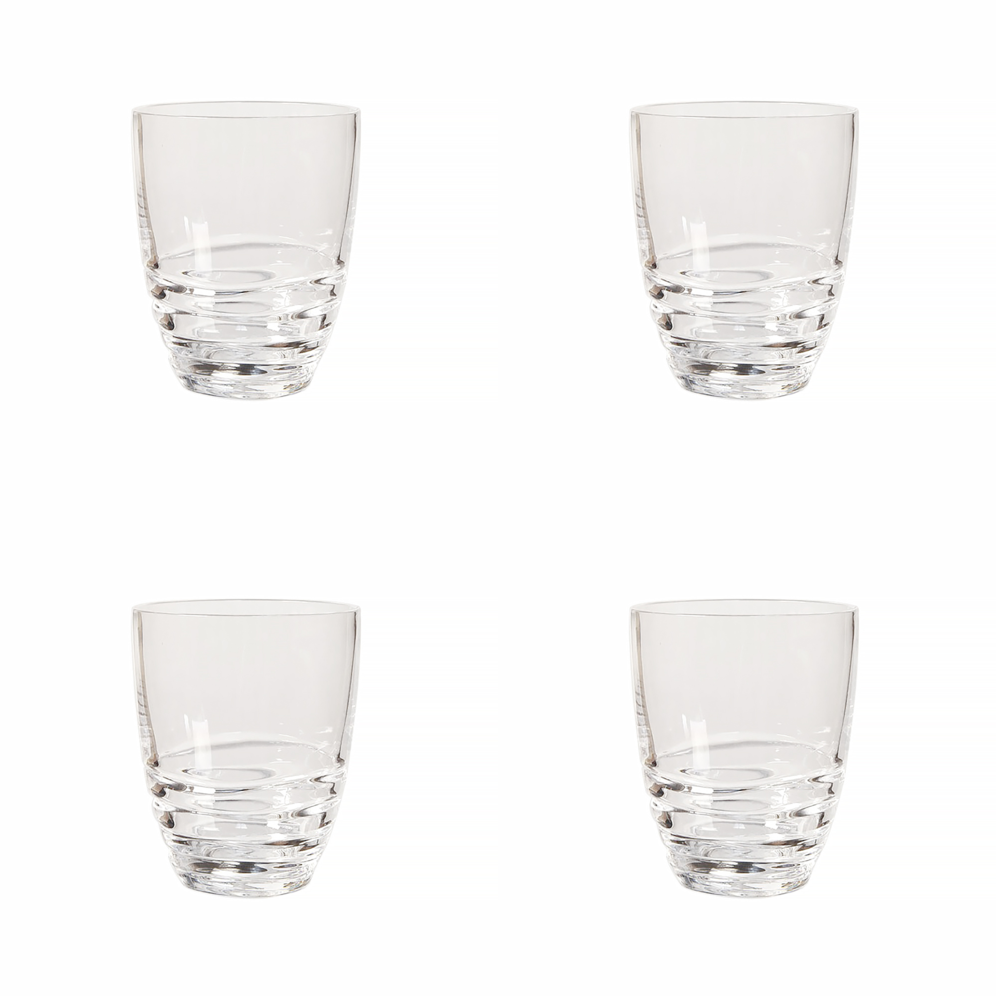 Set of Four Clear Acrylic Stemless Whiskey Glass