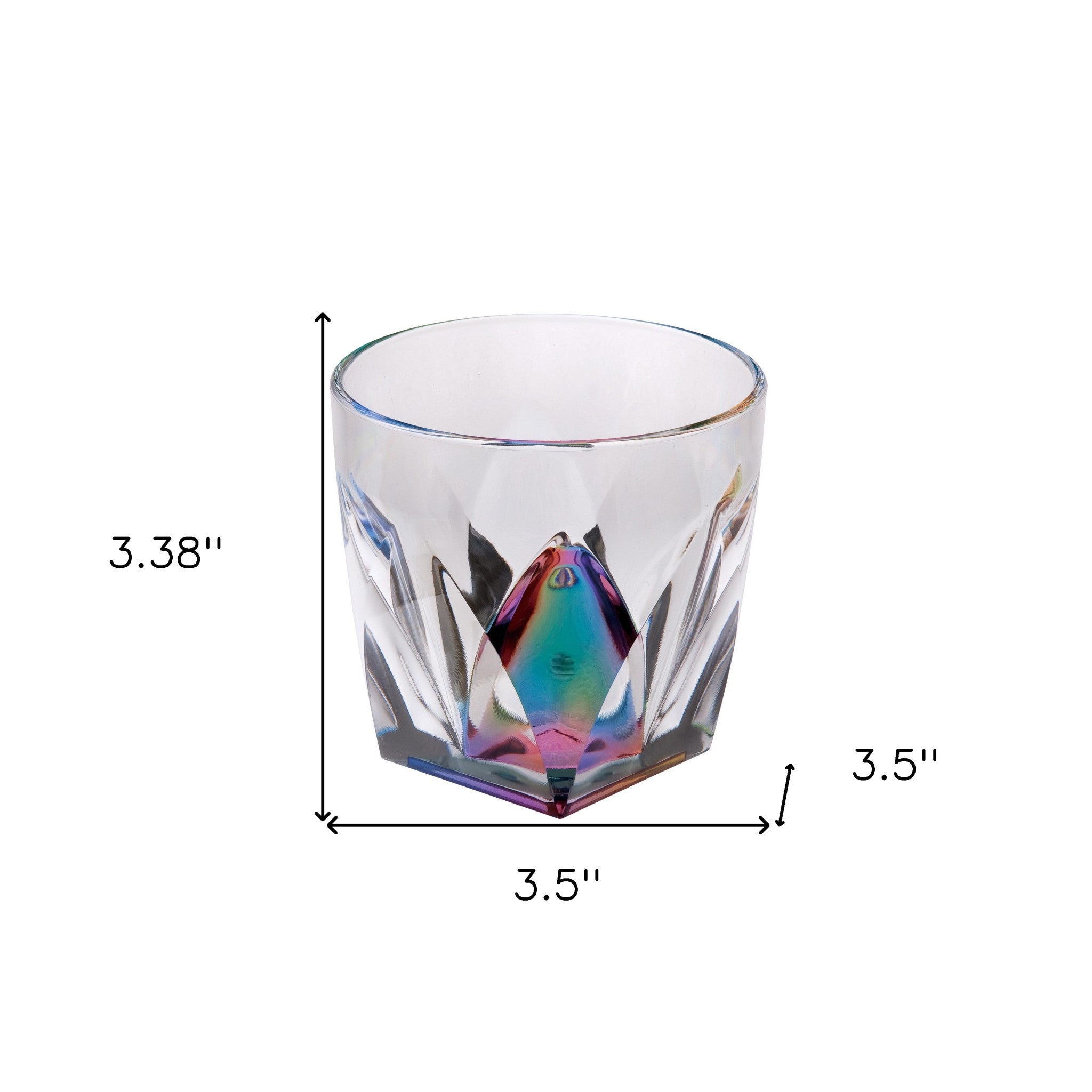 Set of Four Rainbow Geometric Acrylic Stemless Whiskey Glass