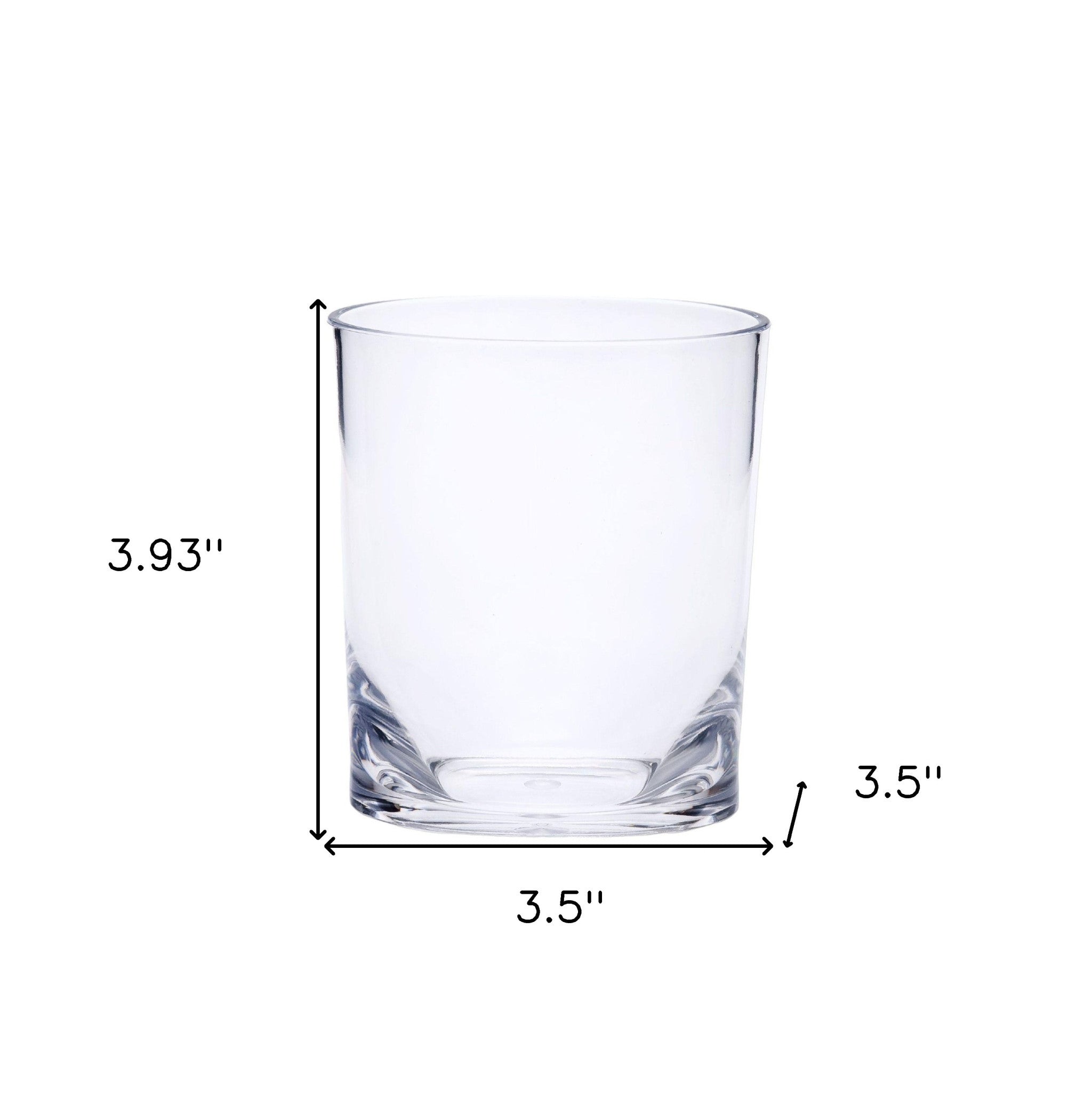 Set of Four Clear Tritan Plastic Stemless Whiskey Glass