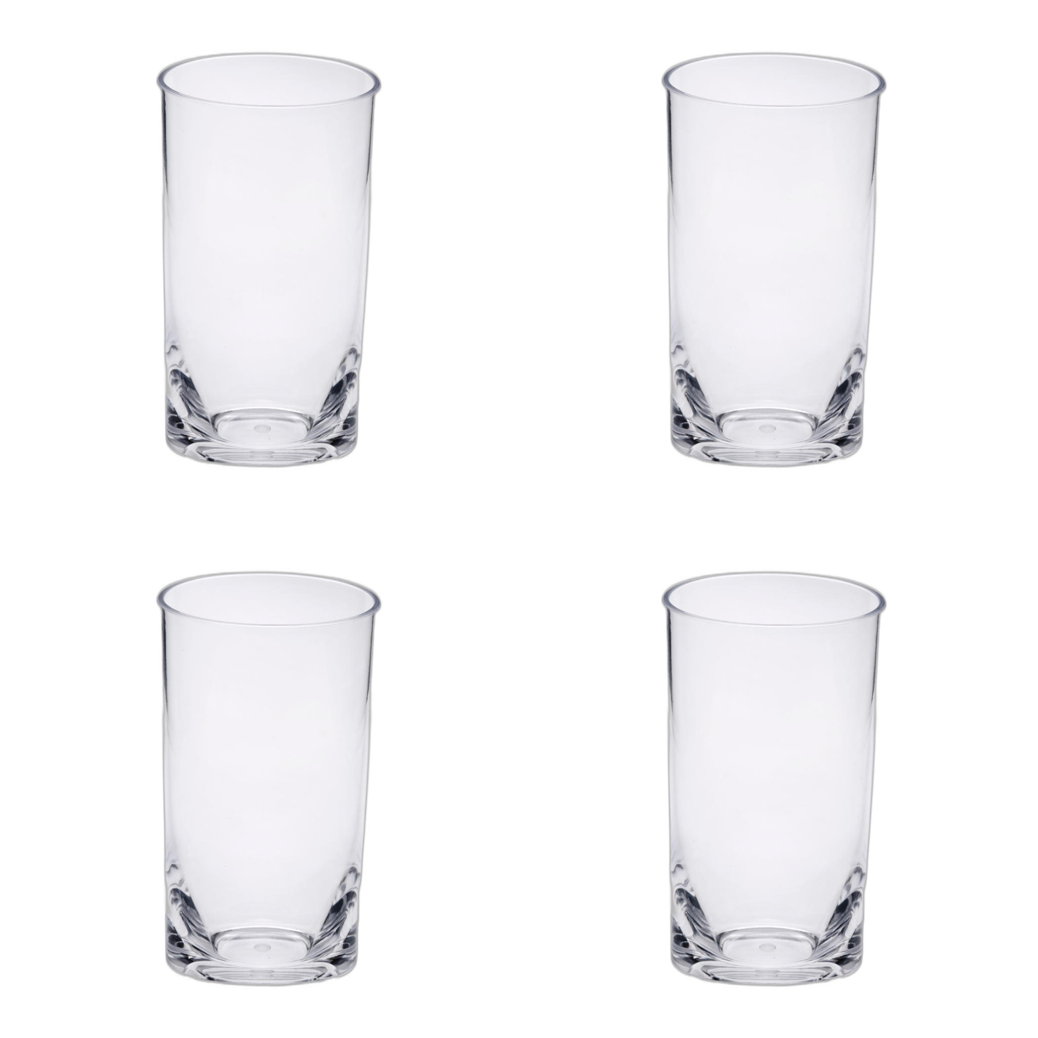 Set of Four Clear Acrylic Stemless Highball Glass