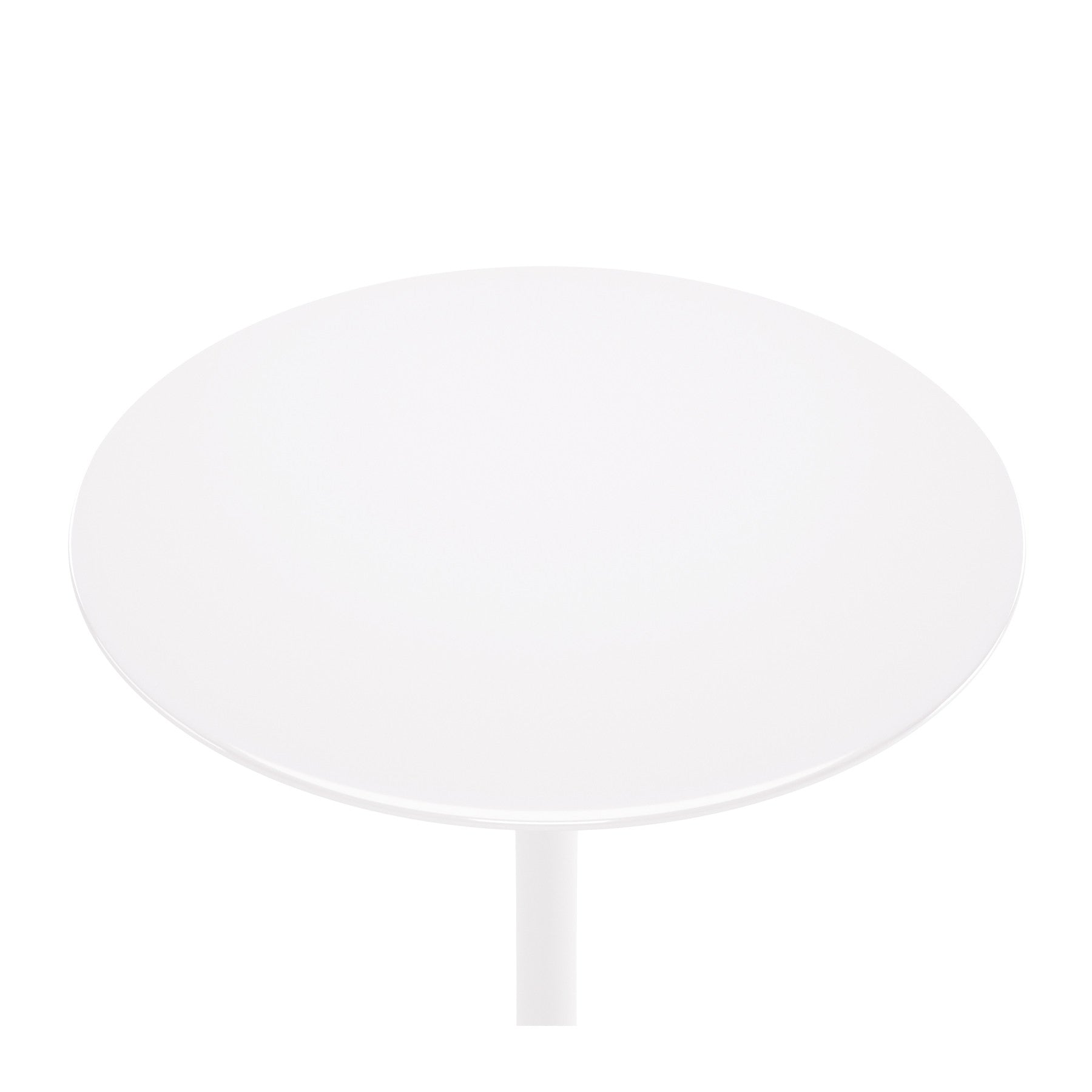 32" White Rounded Fiberglass and Metal Bar Table