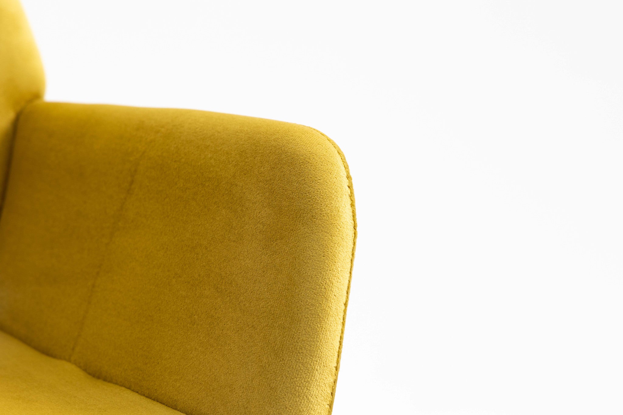 Yellow Upholstered Velvet Open Back Dining Chair