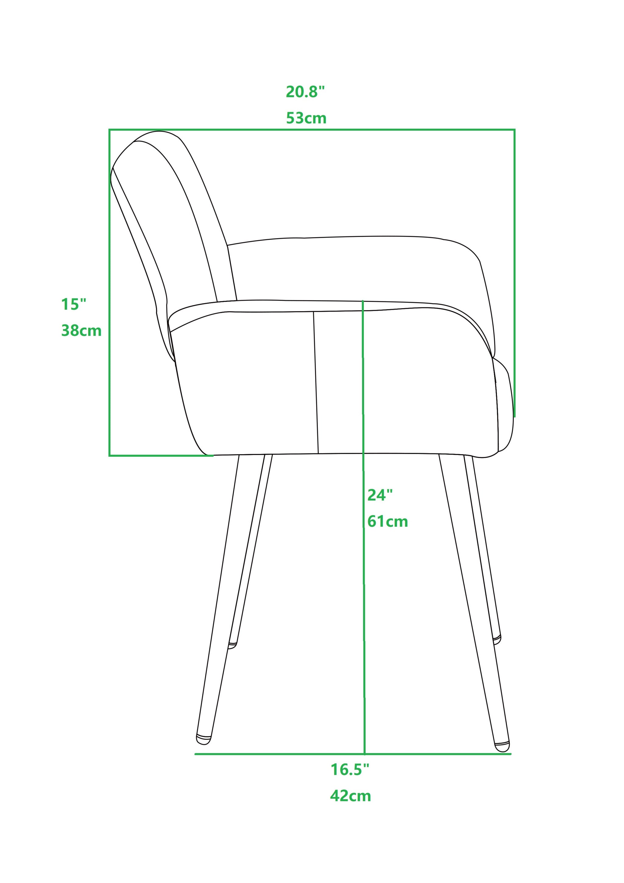 Yellow Upholstered Velvet Open Back Dining Chair