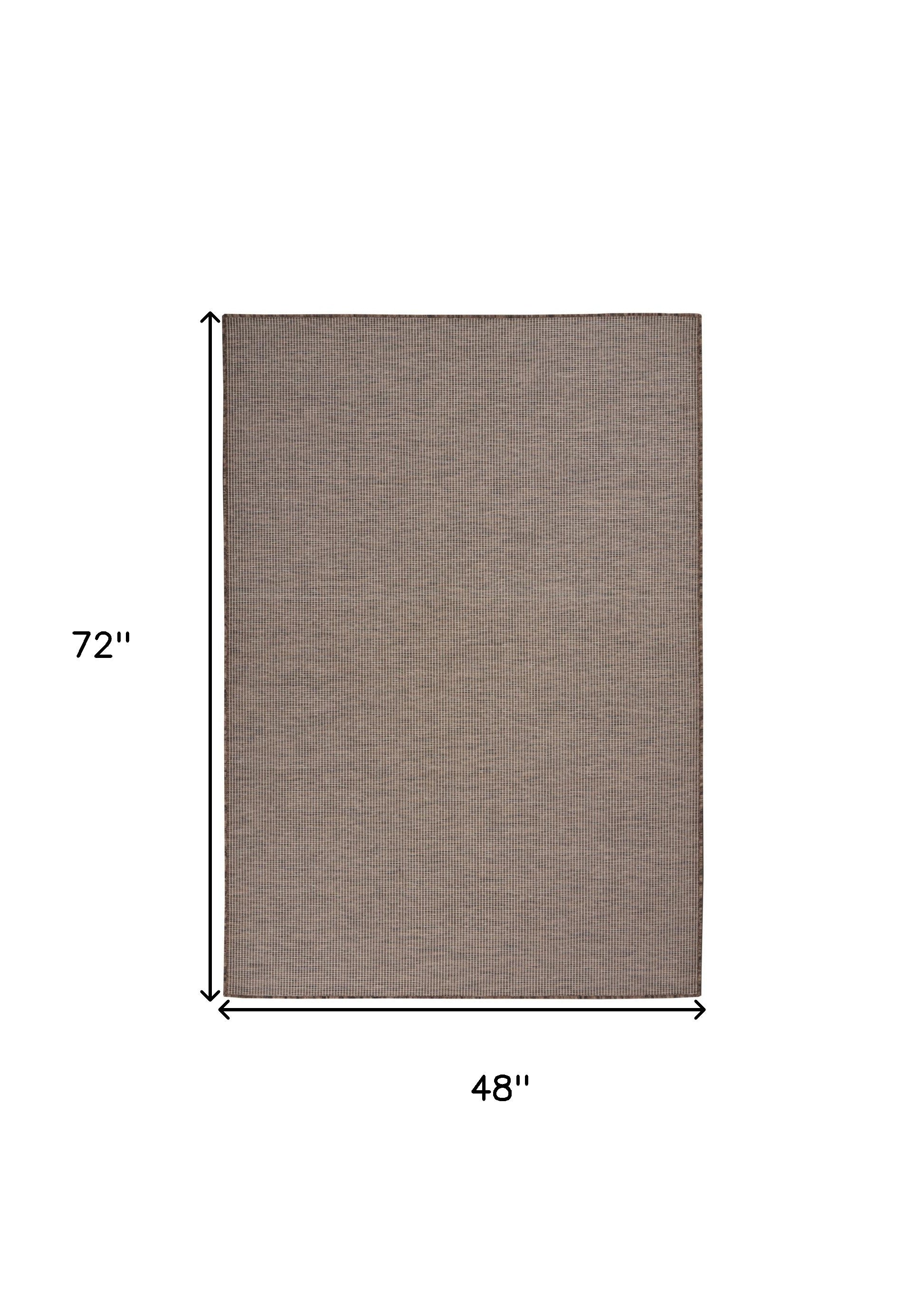 4' X 6' Brown Power Loom Area Rug