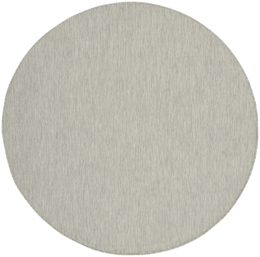 8' Gray Round Power Loom Area Rug