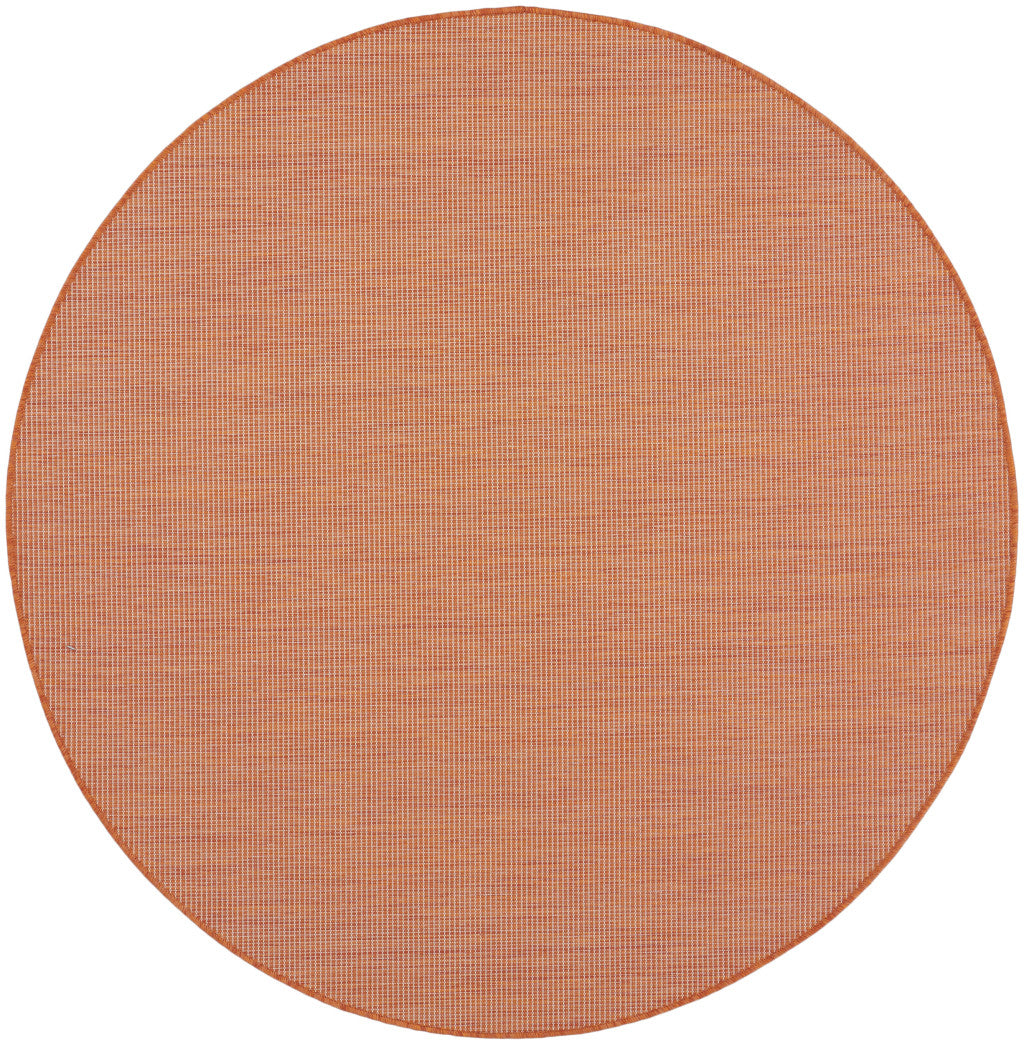 6' Rust Round Power Loom Area Rug