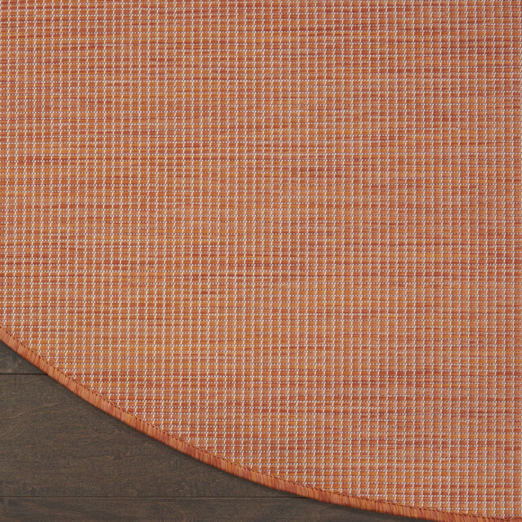 6' Rust Round Power Loom Area Rug