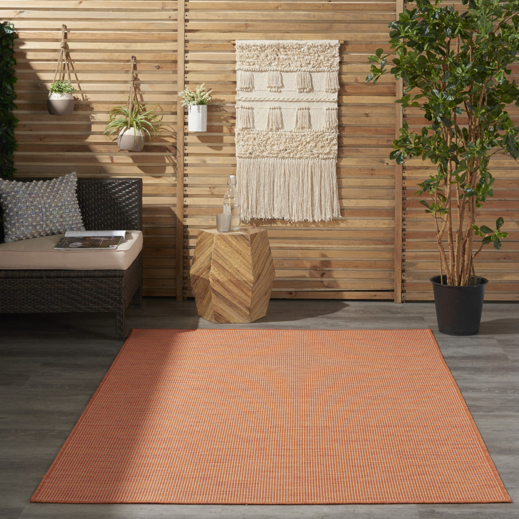 4' X 6' Rust Power Loom Area Rug