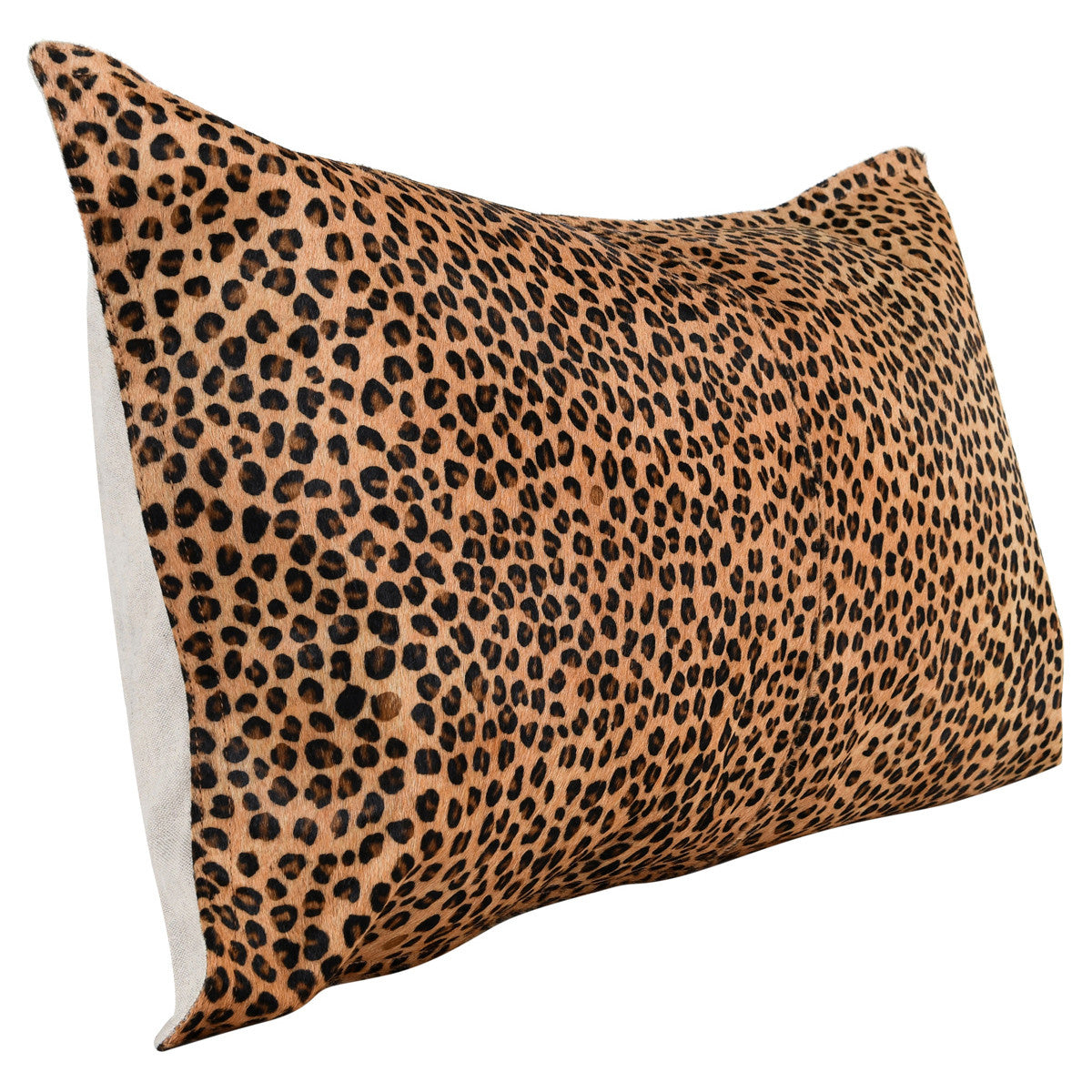 14" X 26" Camel Animal Print Cowhide Zippered Down Blend Pillow