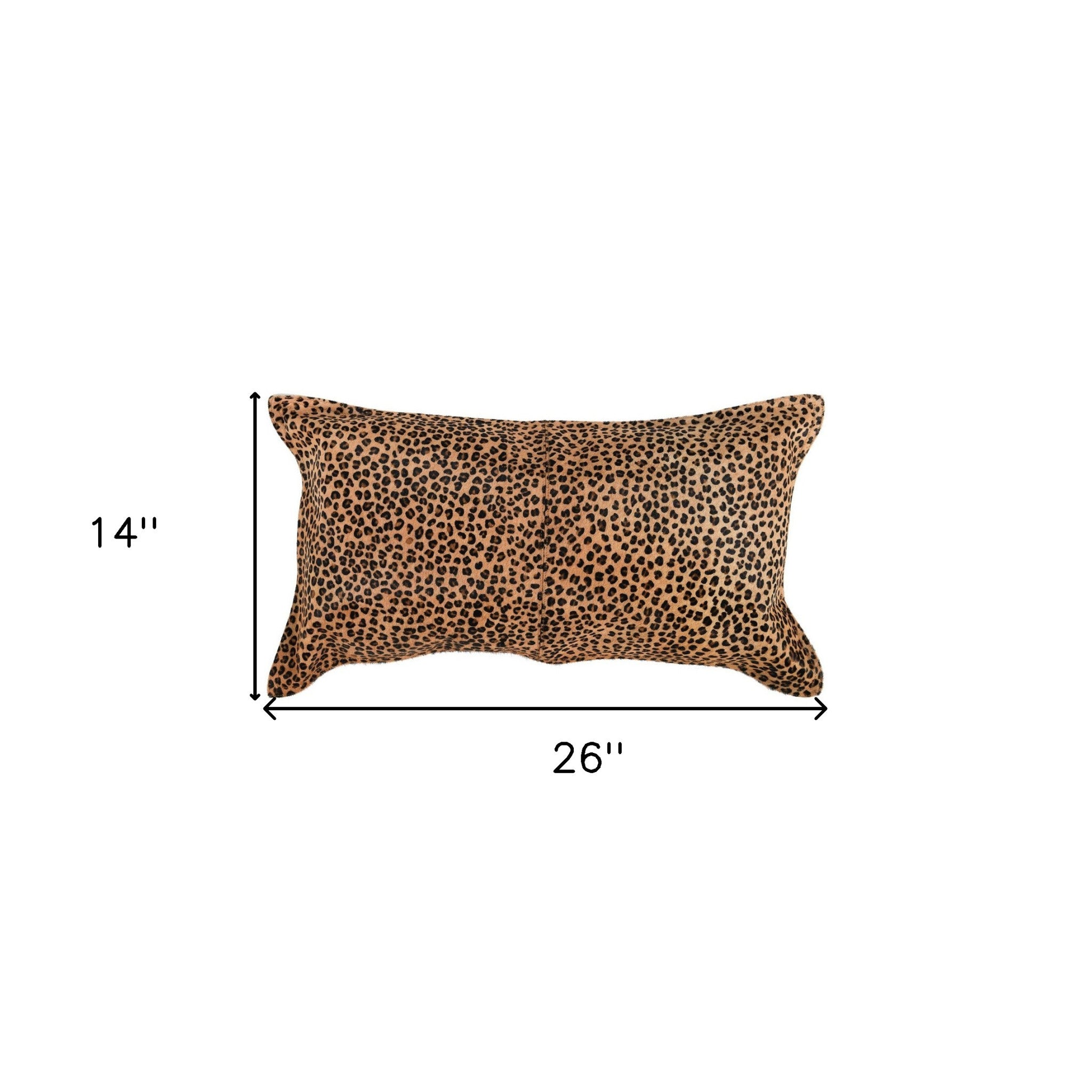 14" X 26" Camel Animal Print Cowhide Zippered Down Blend Pillow