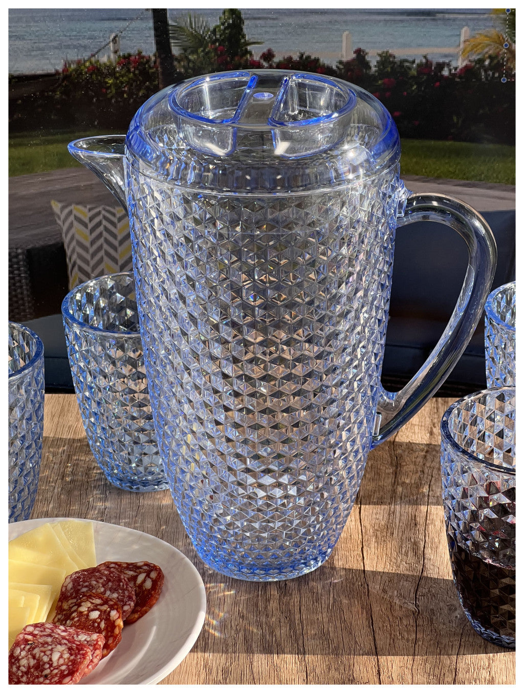 2.5 Quart Blue Diamond Acrylic Pitcher