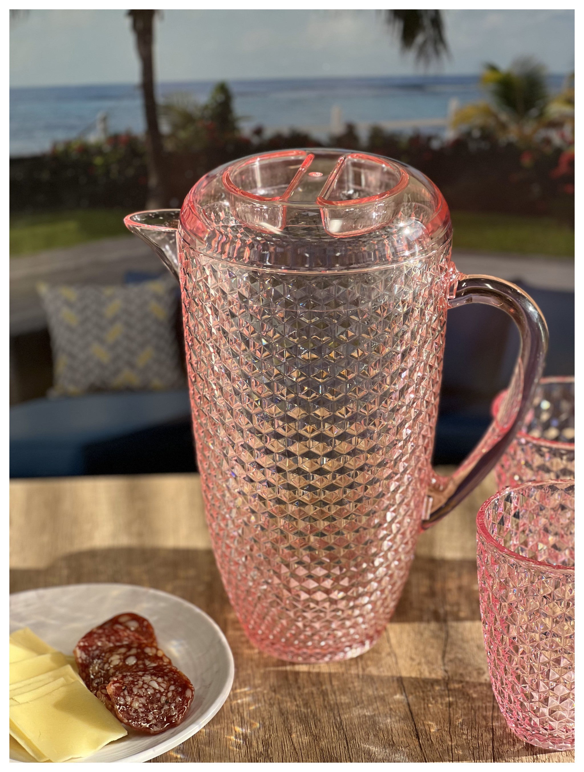 2.5 Quart Pink Diamond Acrylic Pitcher