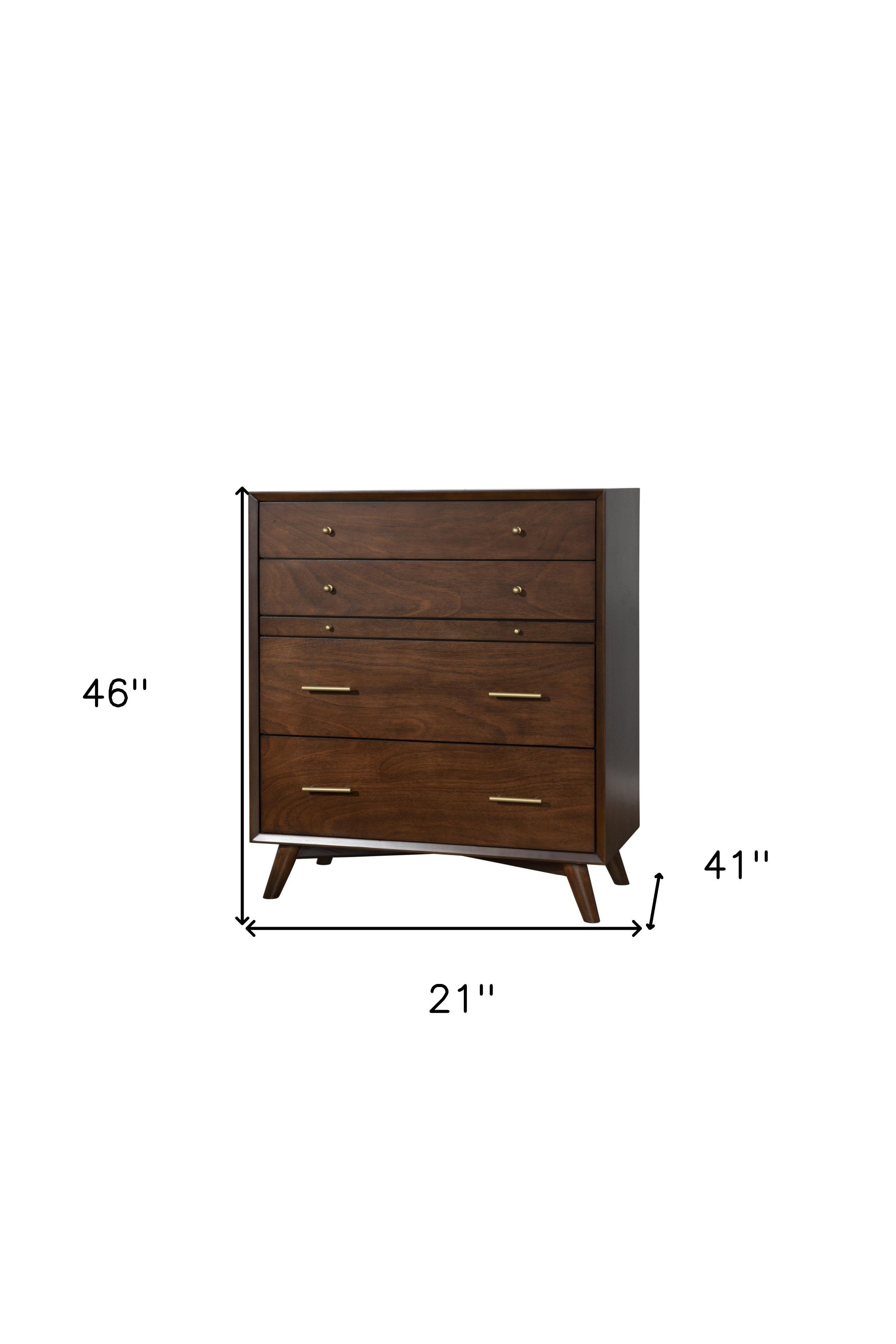 38" Mahogany Solid Wood Four Drawer Chest