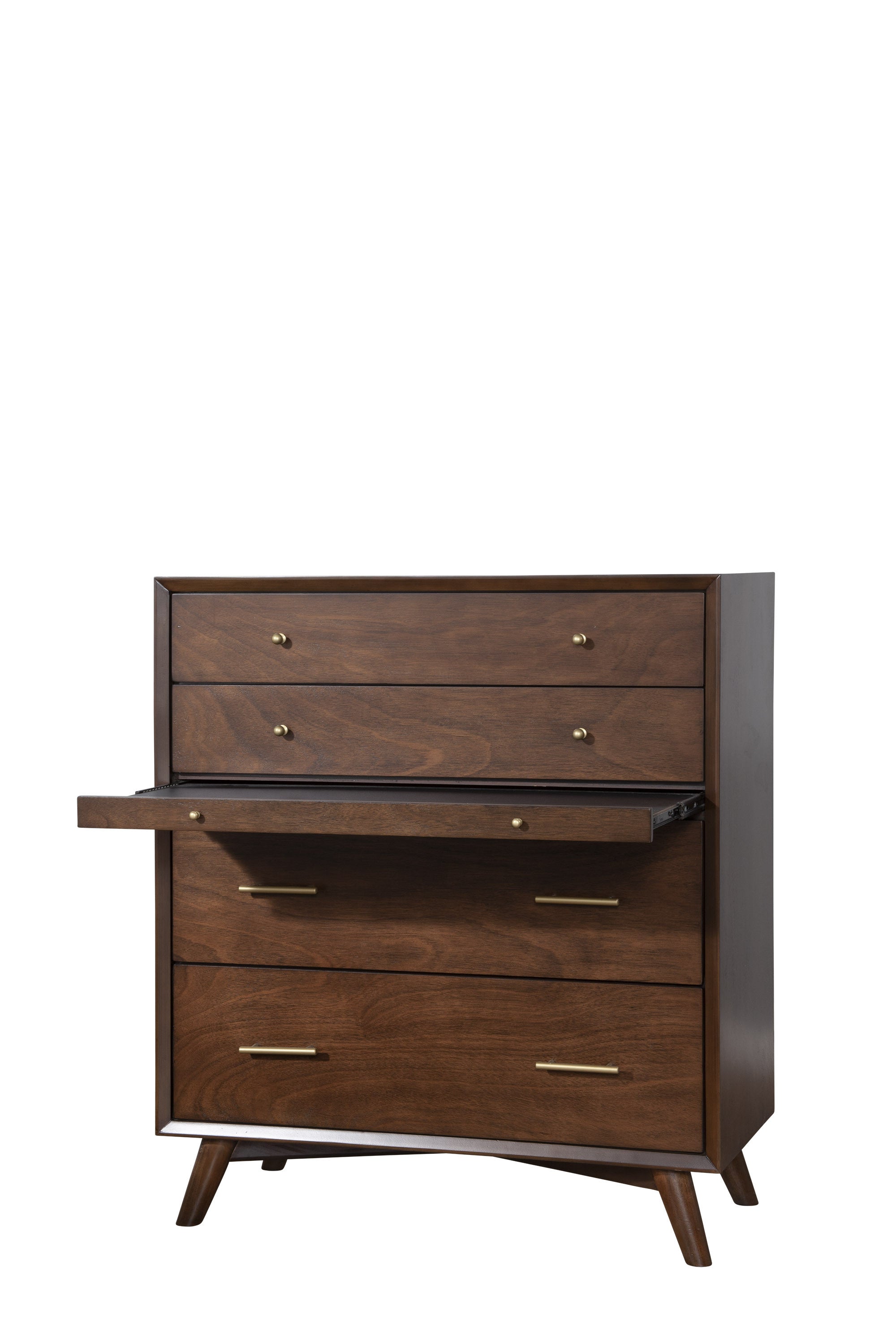 38" Mahogany Solid Wood Four Drawer Chest