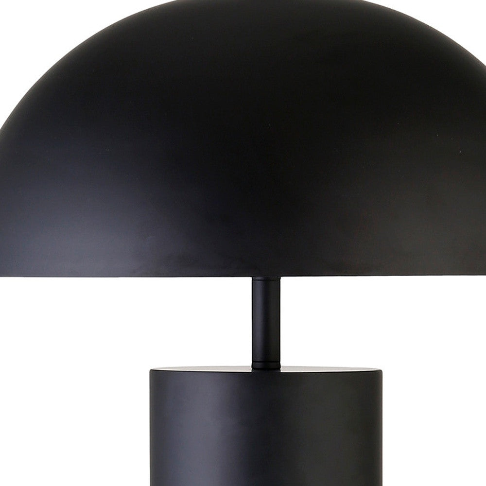 27" Black Metal Table Lamp With Black Dome Shade