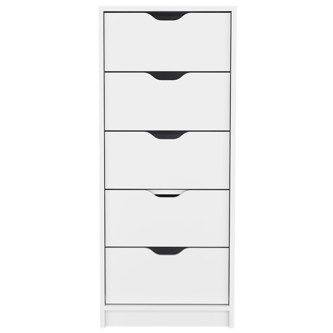 18" White Five Drawer Standard Chest