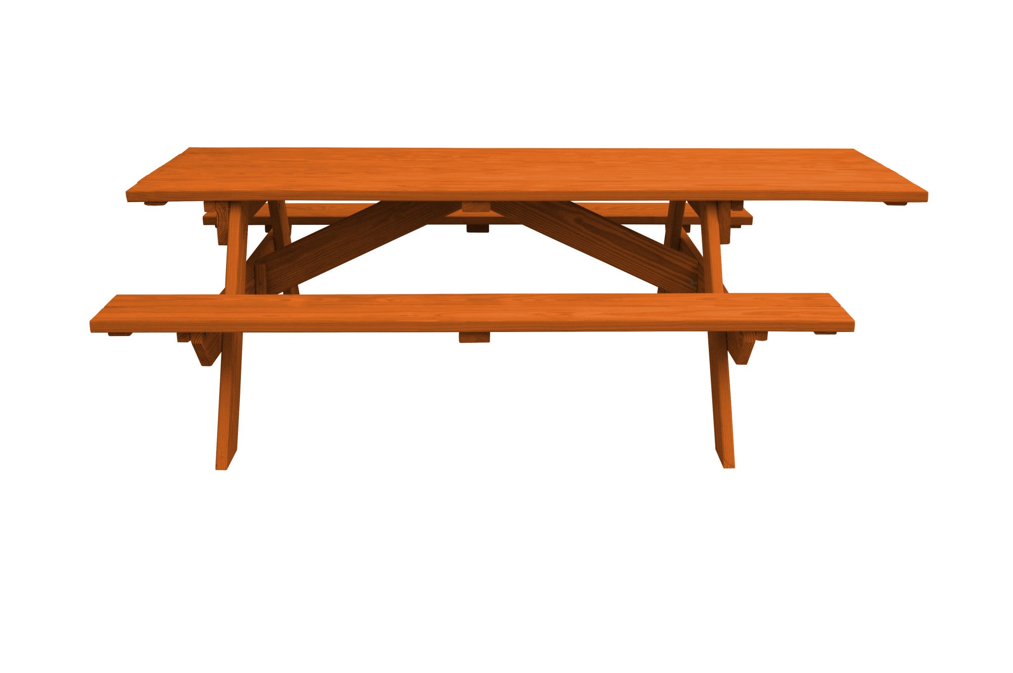 94" Redwood Solid Wood Outdoor Picnic Table