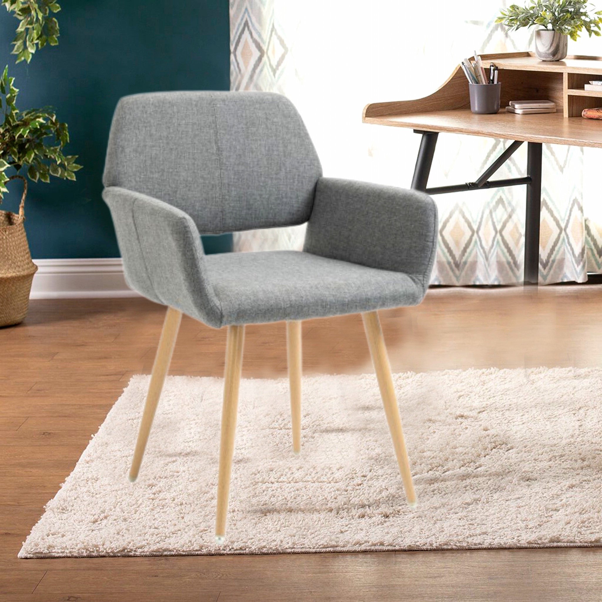 Gray Upholstered Dining Chair