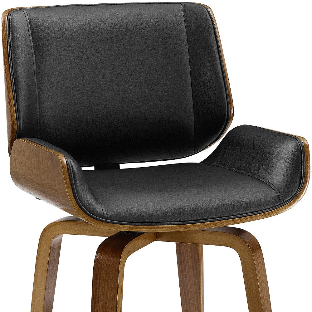 Black And Brown Upholstered Faux Leather Curved Back Dining Side Chair