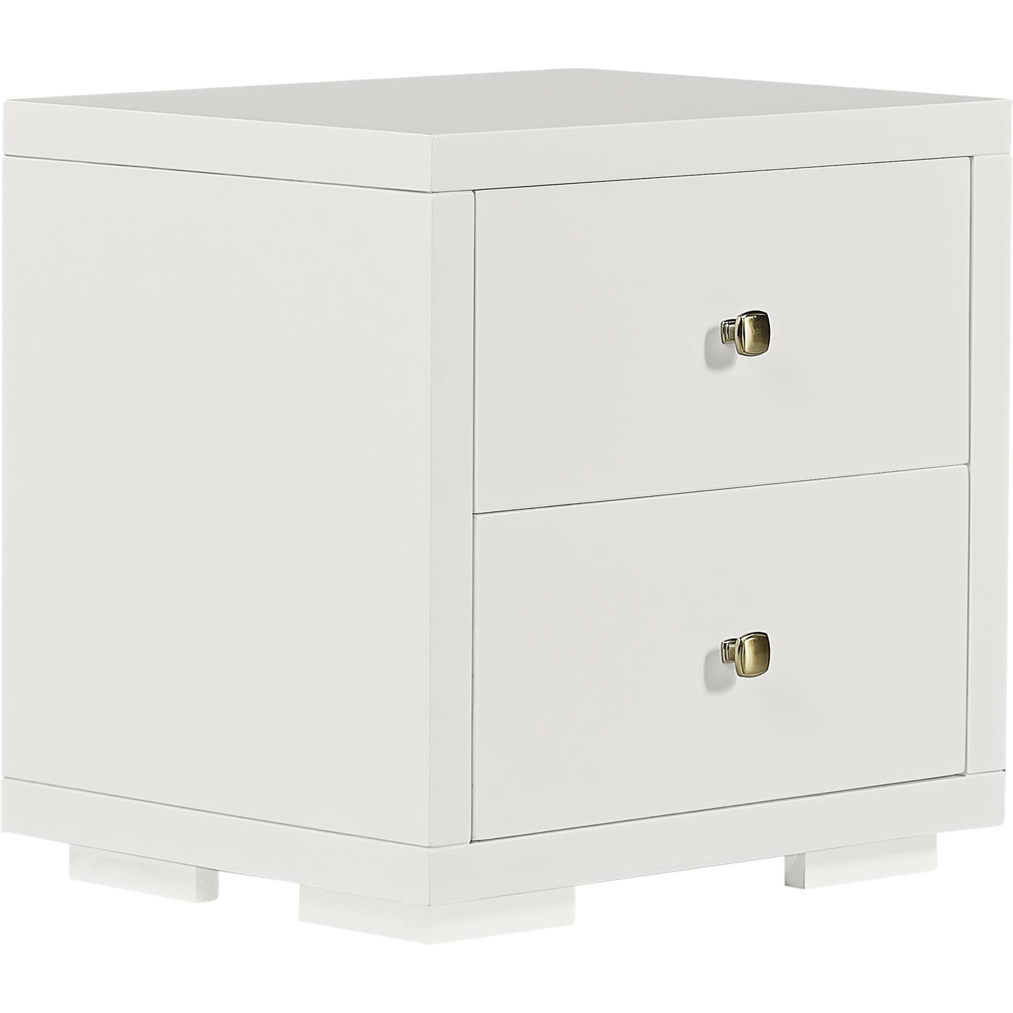 19" Black Two Drawer Nightstand