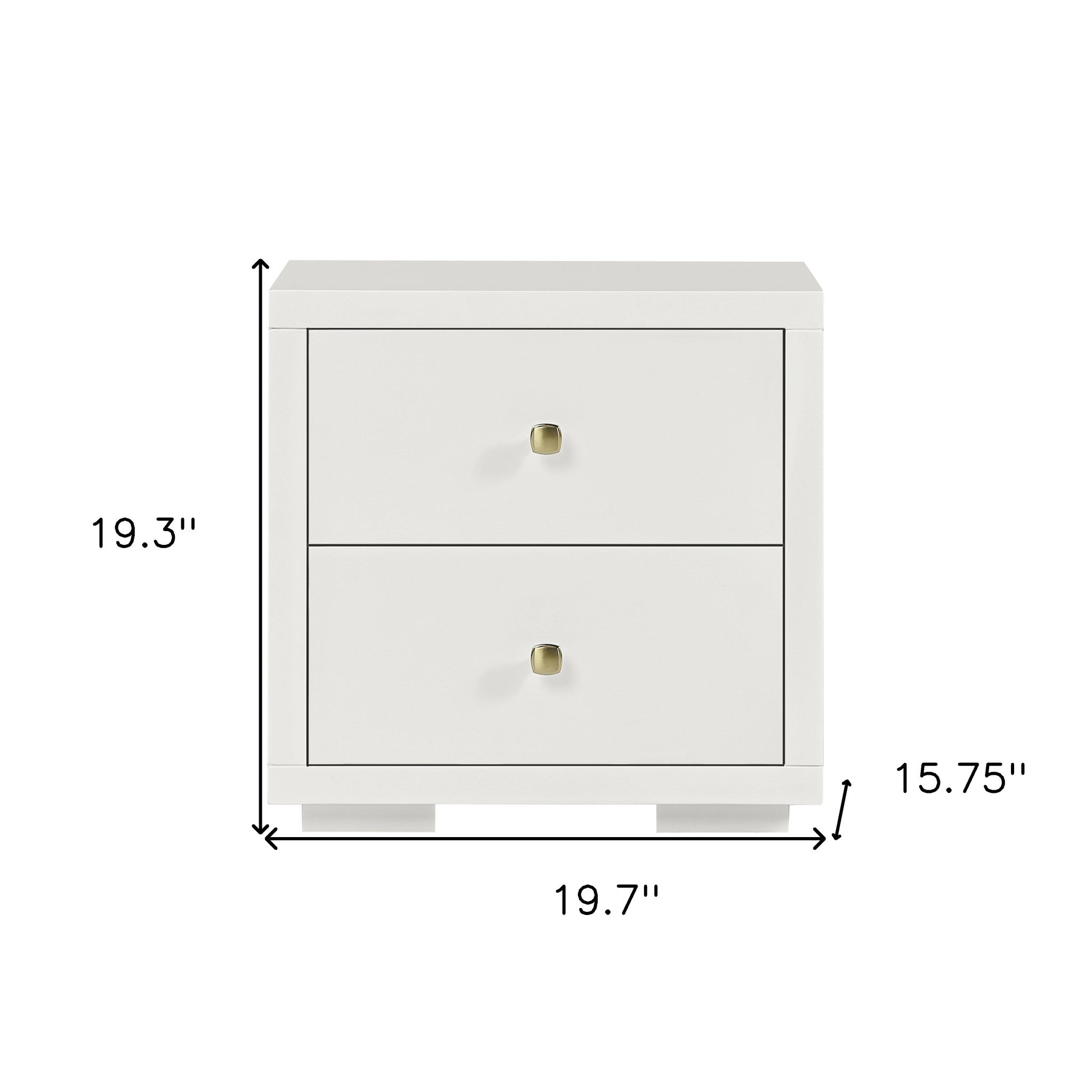 19" Cherry Two Drawer Nightstand