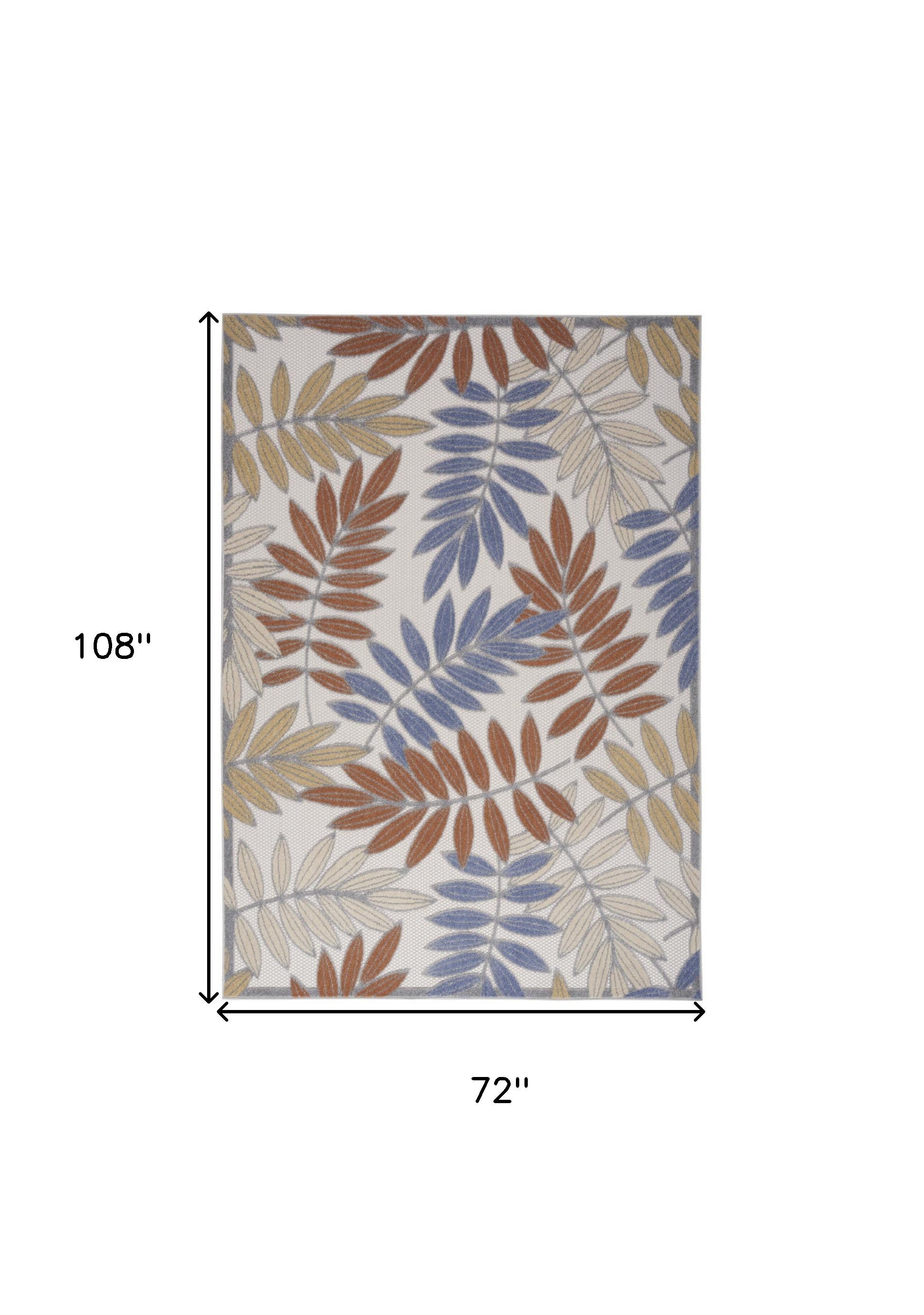 6' X 9' Cream Floral Power Loom Area Rug