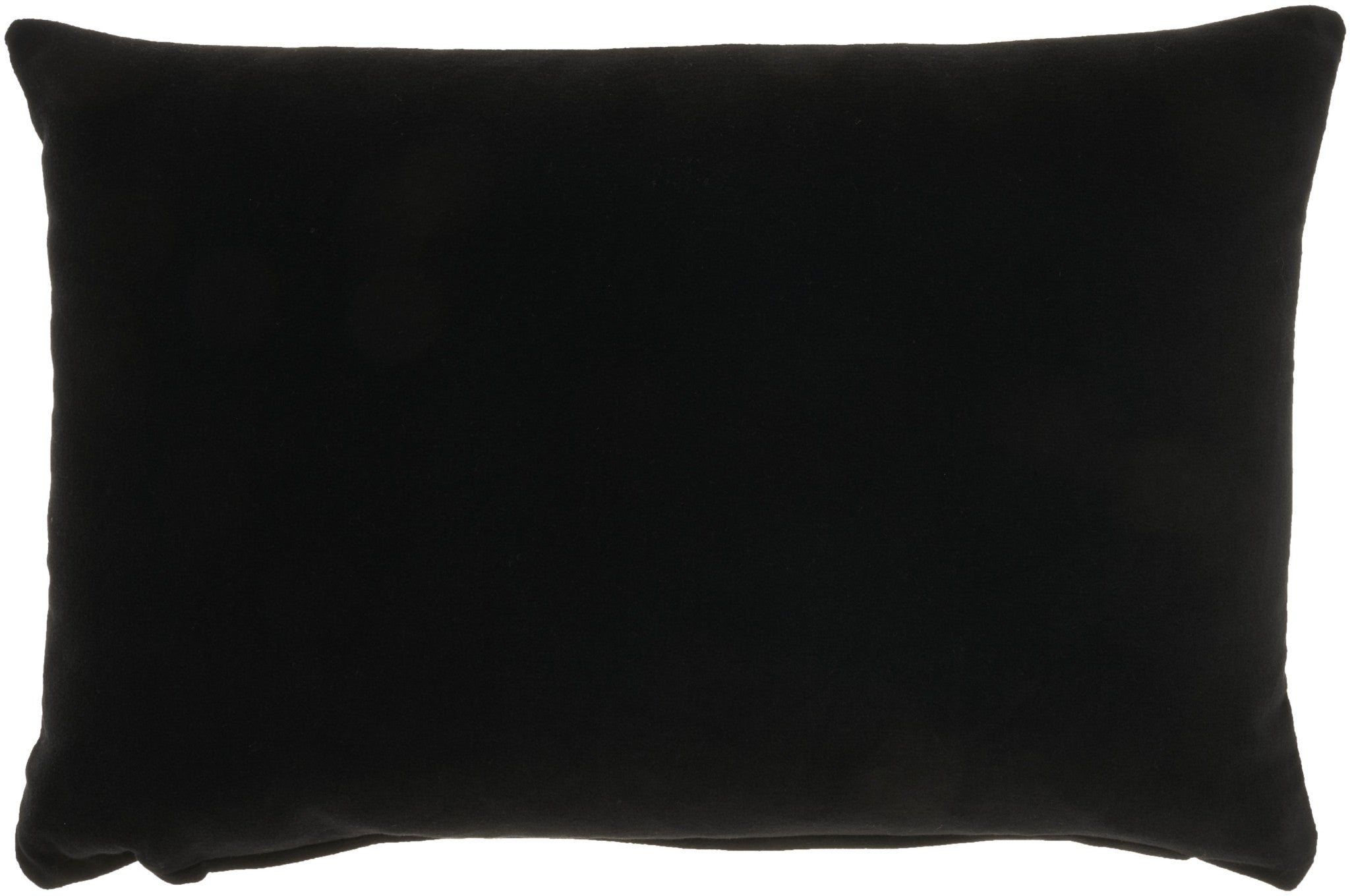 14" X 20" Black Velvet Lumbar Throw Pillow