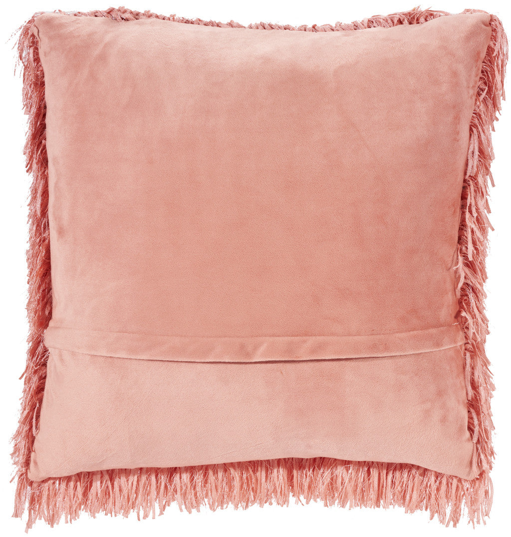 20" Coral Shag Throw Pillow