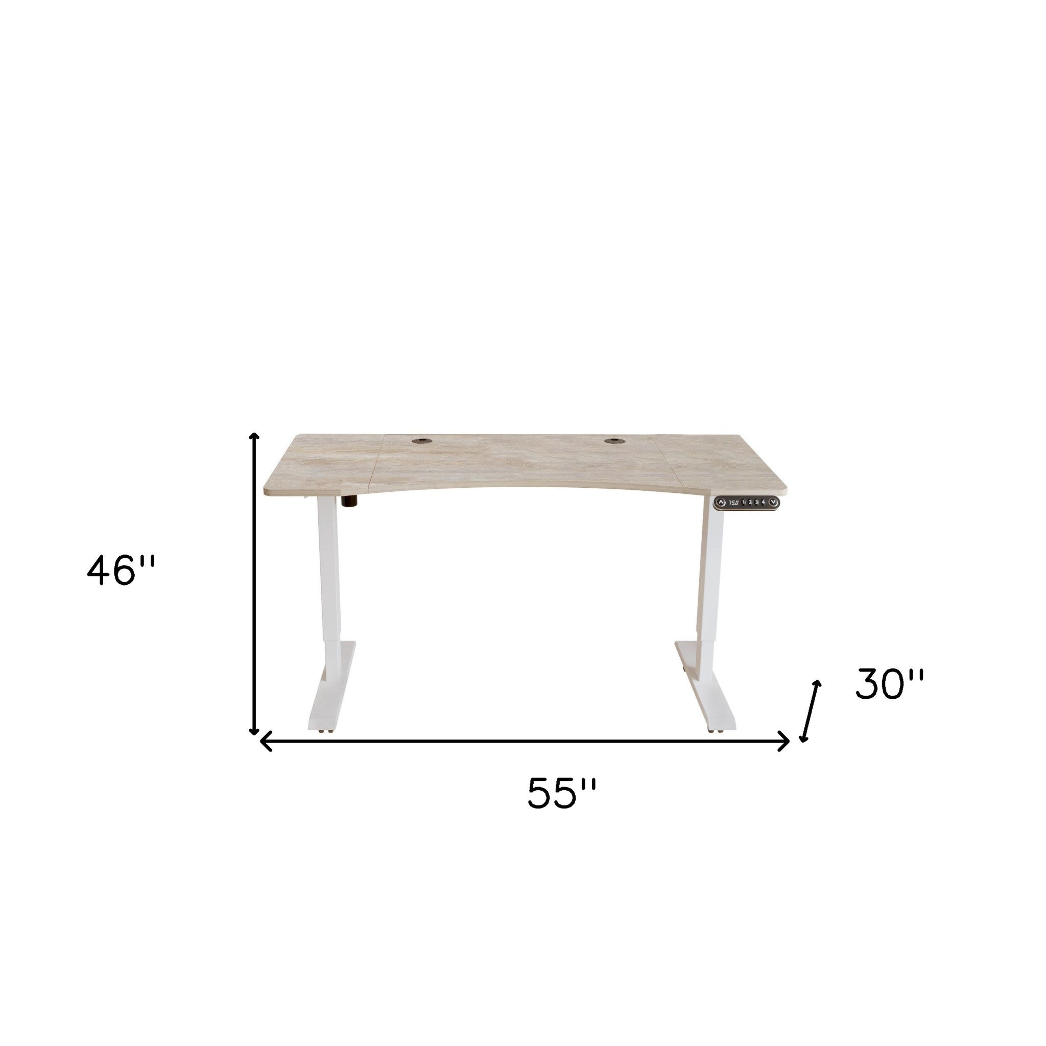 55" Adjustable White Unique Standing Desk