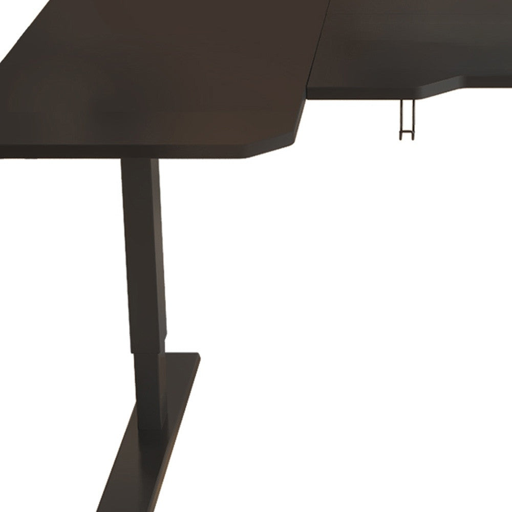 59" Adjustable Black L Shape Standing Desk