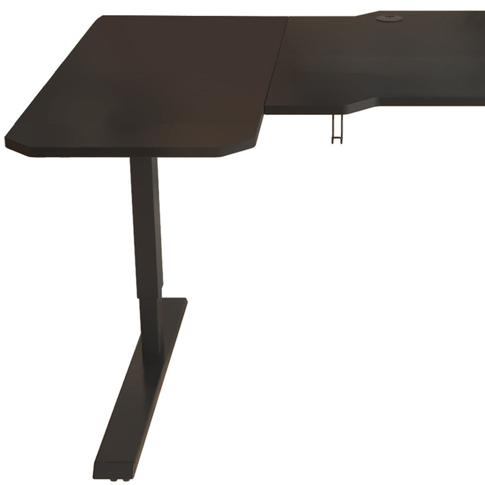 59" Adjustable Black L Shape Standing Desk