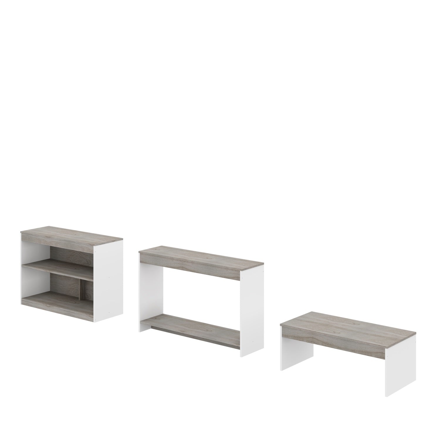 39" Gray And White Solid Console Table