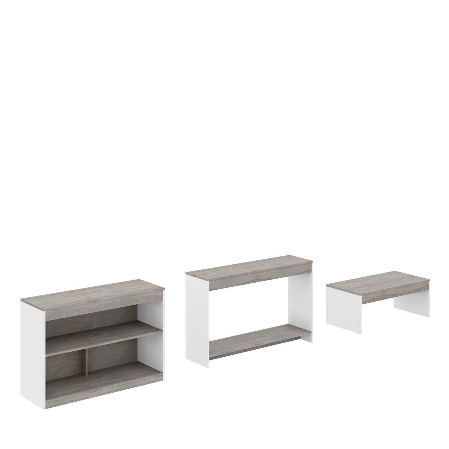 39" Gray And White Solid Console Table