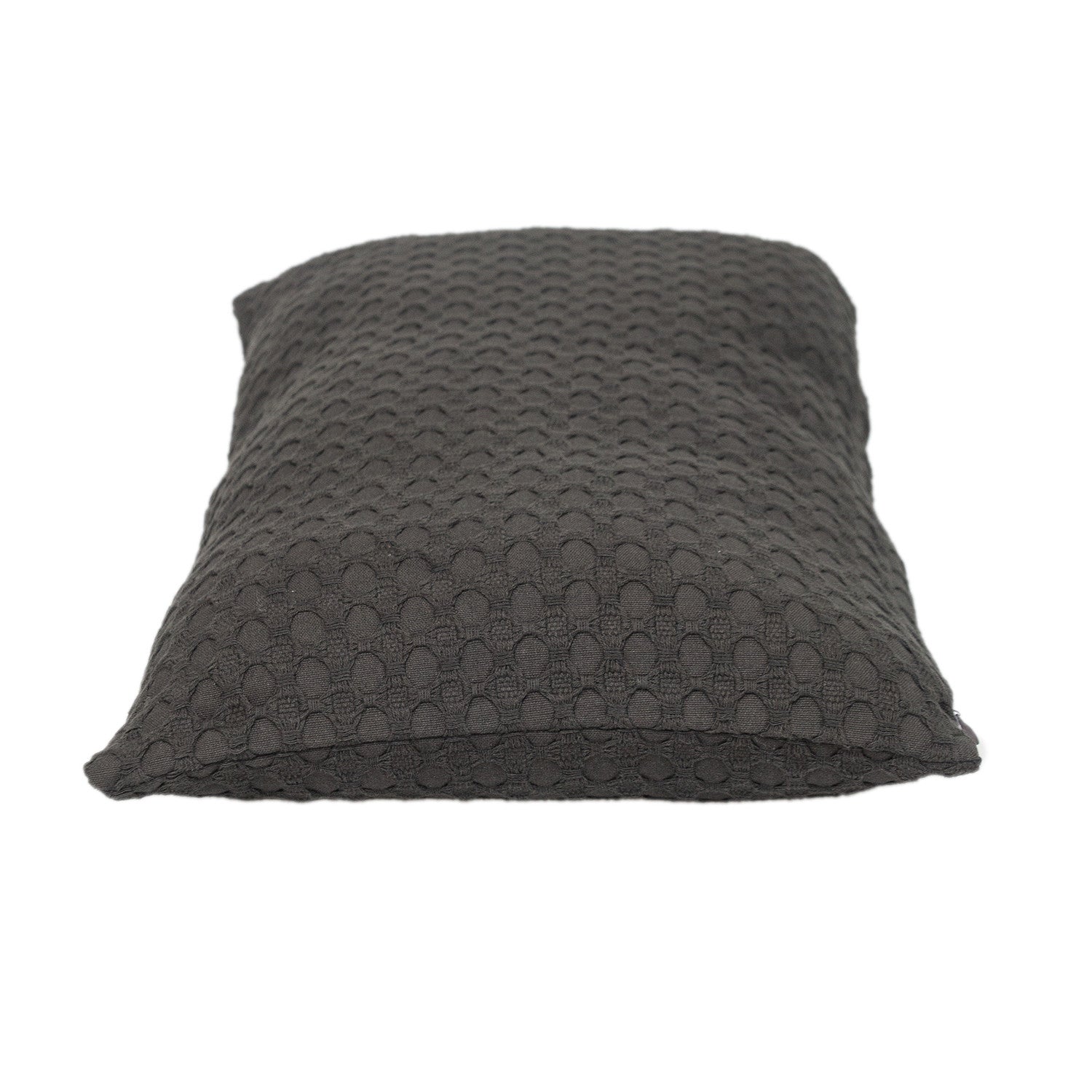 14" X 26" Dark Gray Cotton Lumbar Throw Pillow With Texture