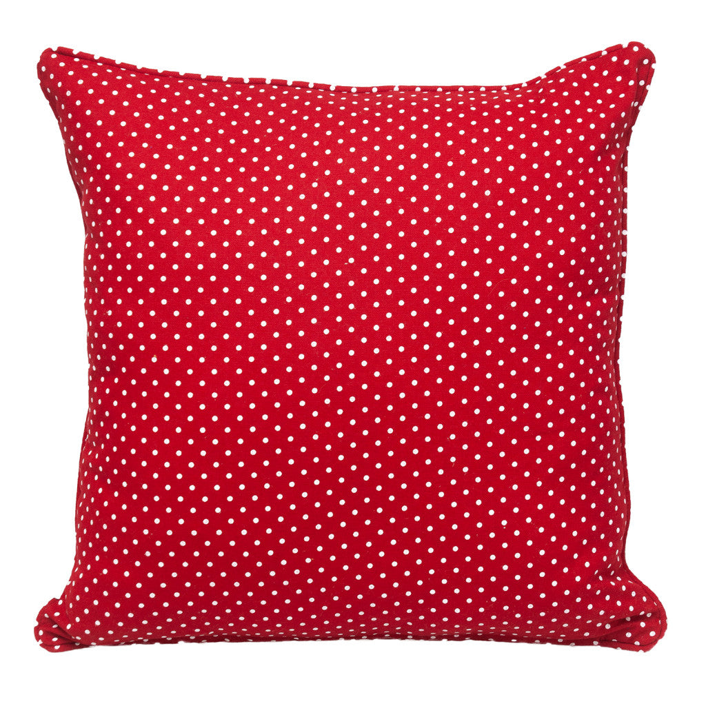 18" Red and White Check Cotton Throw Pillow