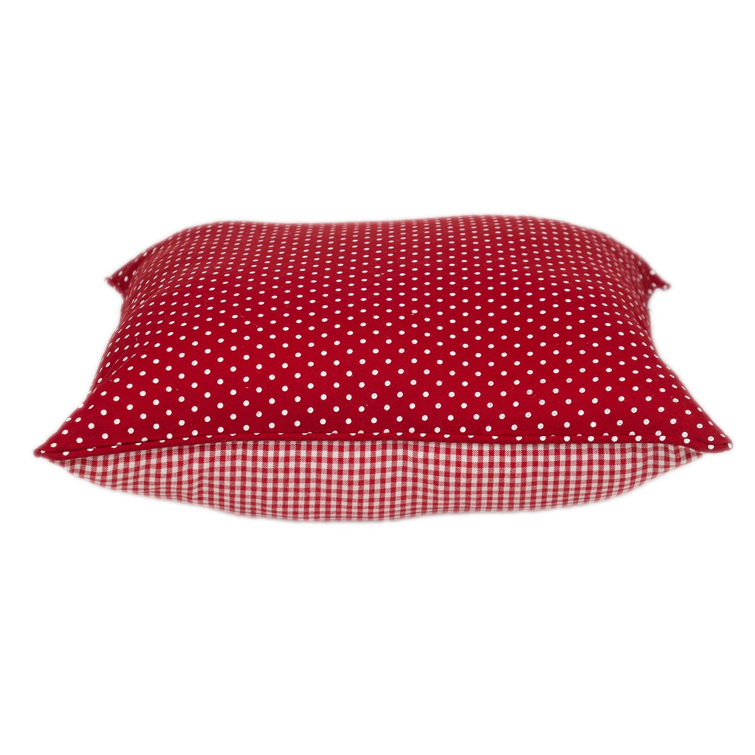 18" Red and White Check Cotton Throw Pillow