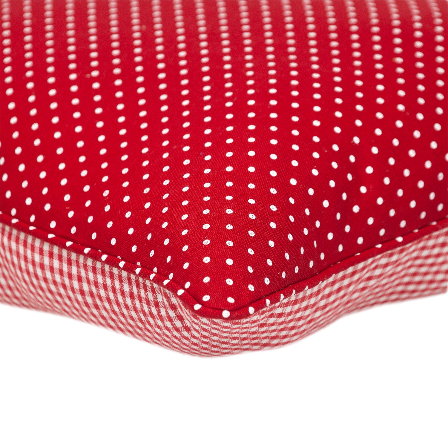 18" Red and White Check Cotton Throw Pillow