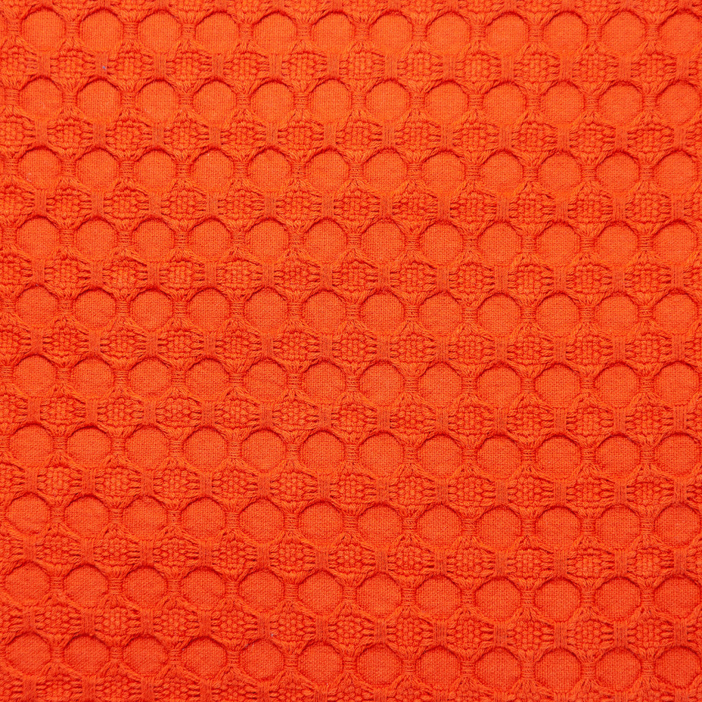 20" Orange Cotton Throw Pillow With Texture