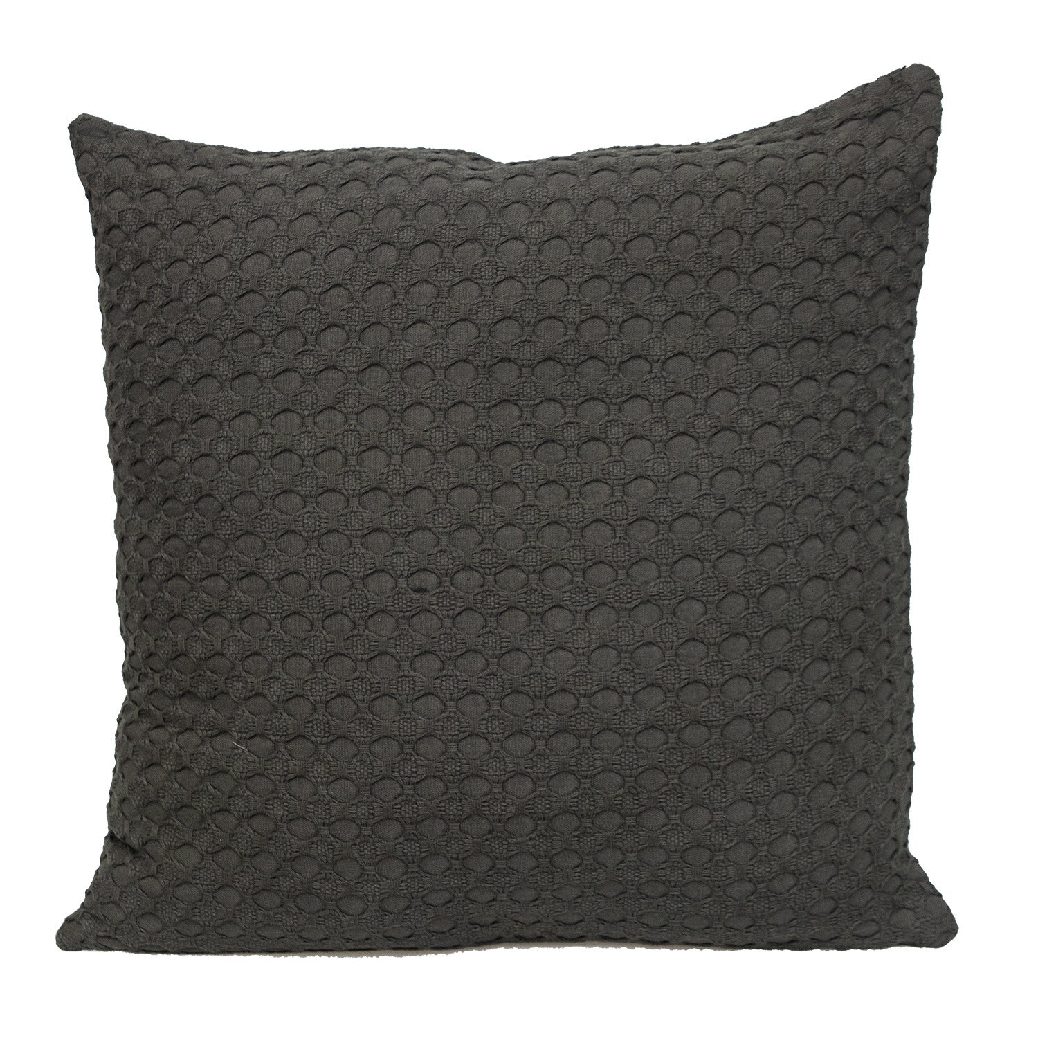 20" Gray Cotton Throw Pillow With Texture