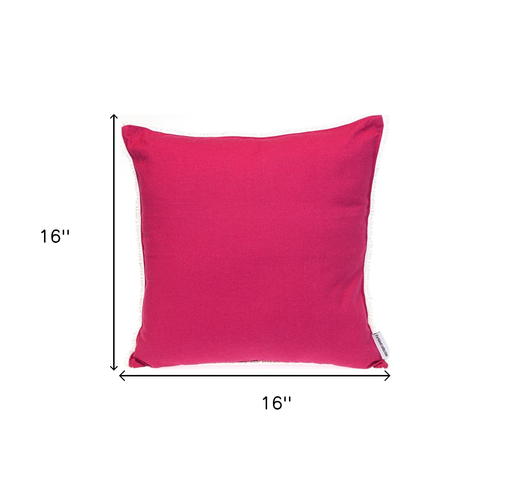 16" Pink Cotton Throw Pillow