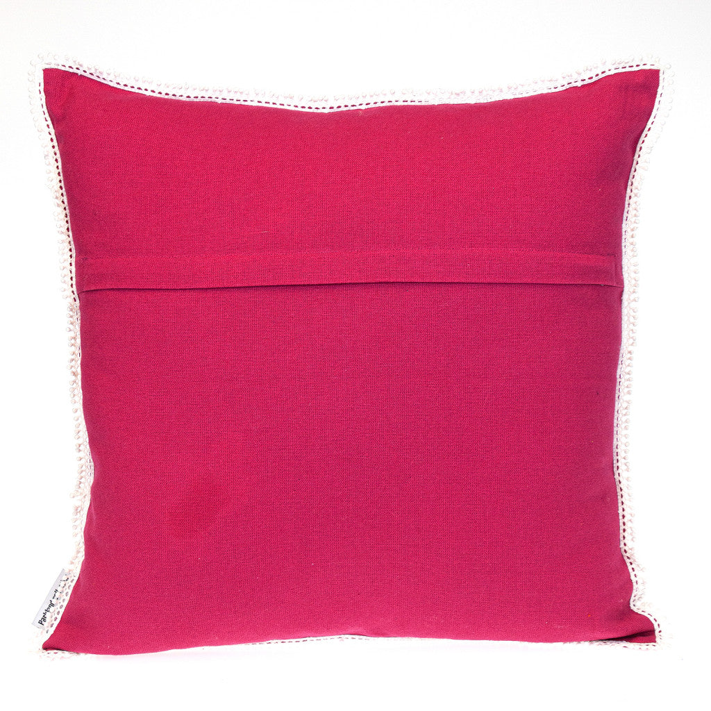 16" Pink Cotton Throw Pillow