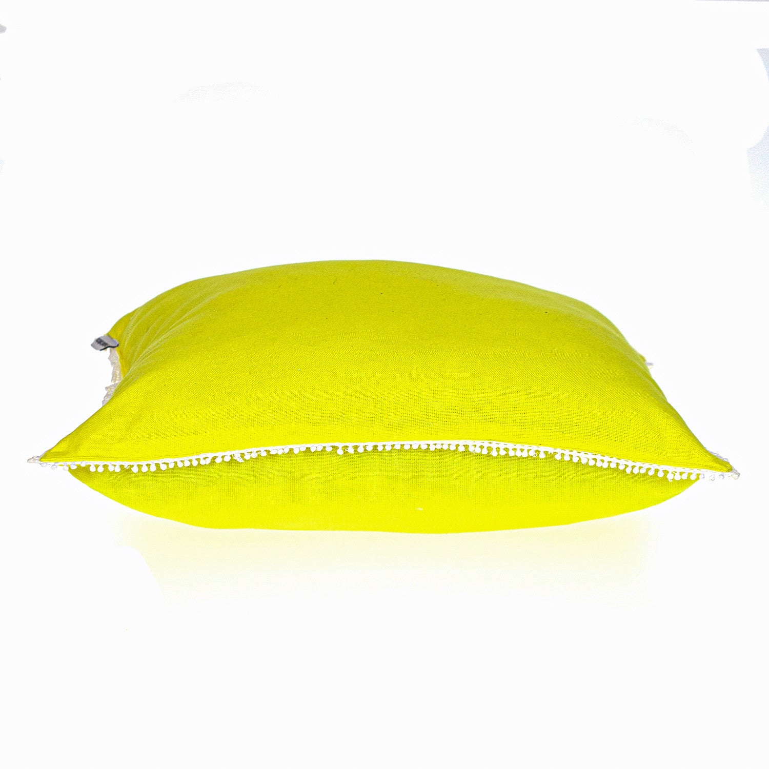 20" Yellow Cotton Throw Pillow