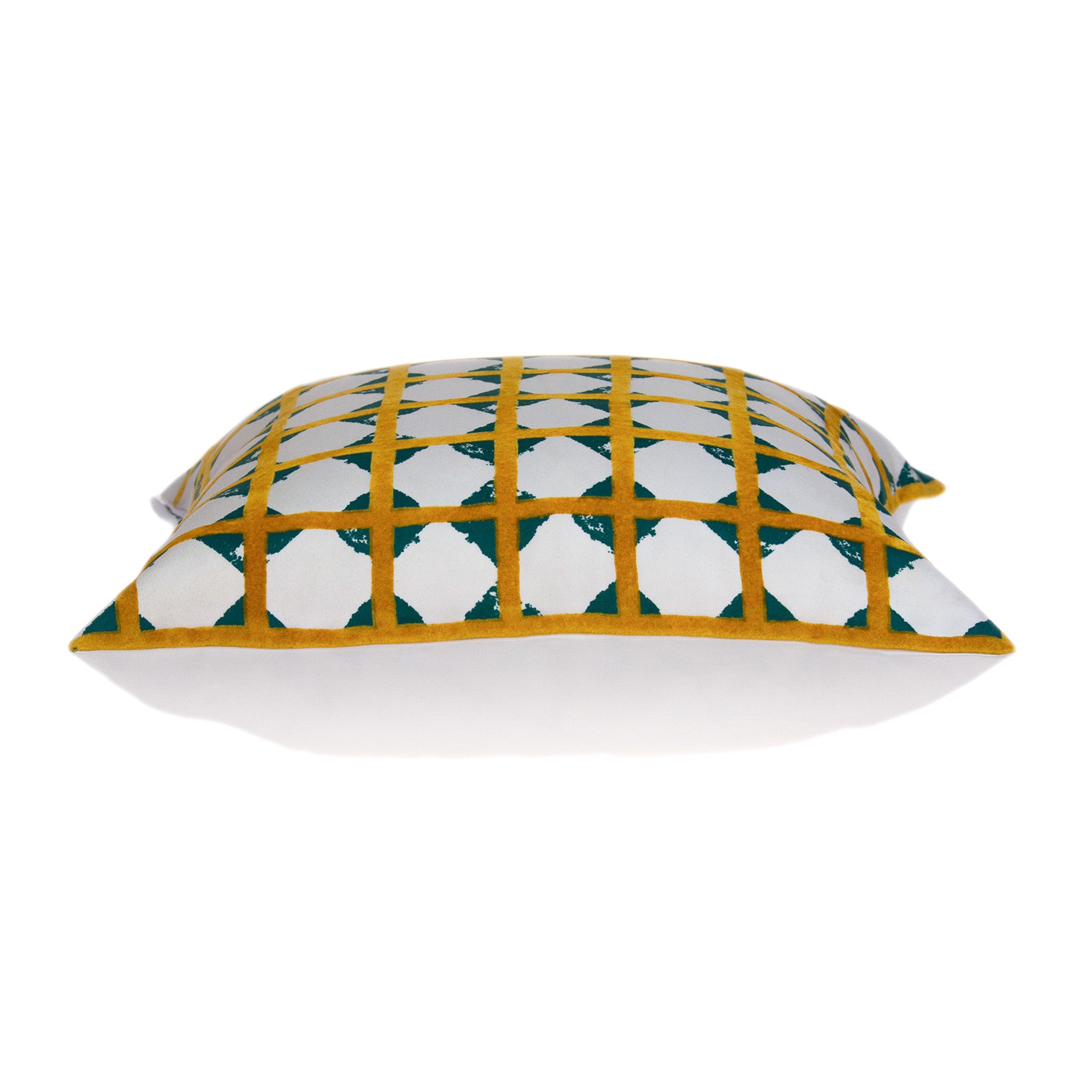 20" Gold and White Geometric Throw Pillow