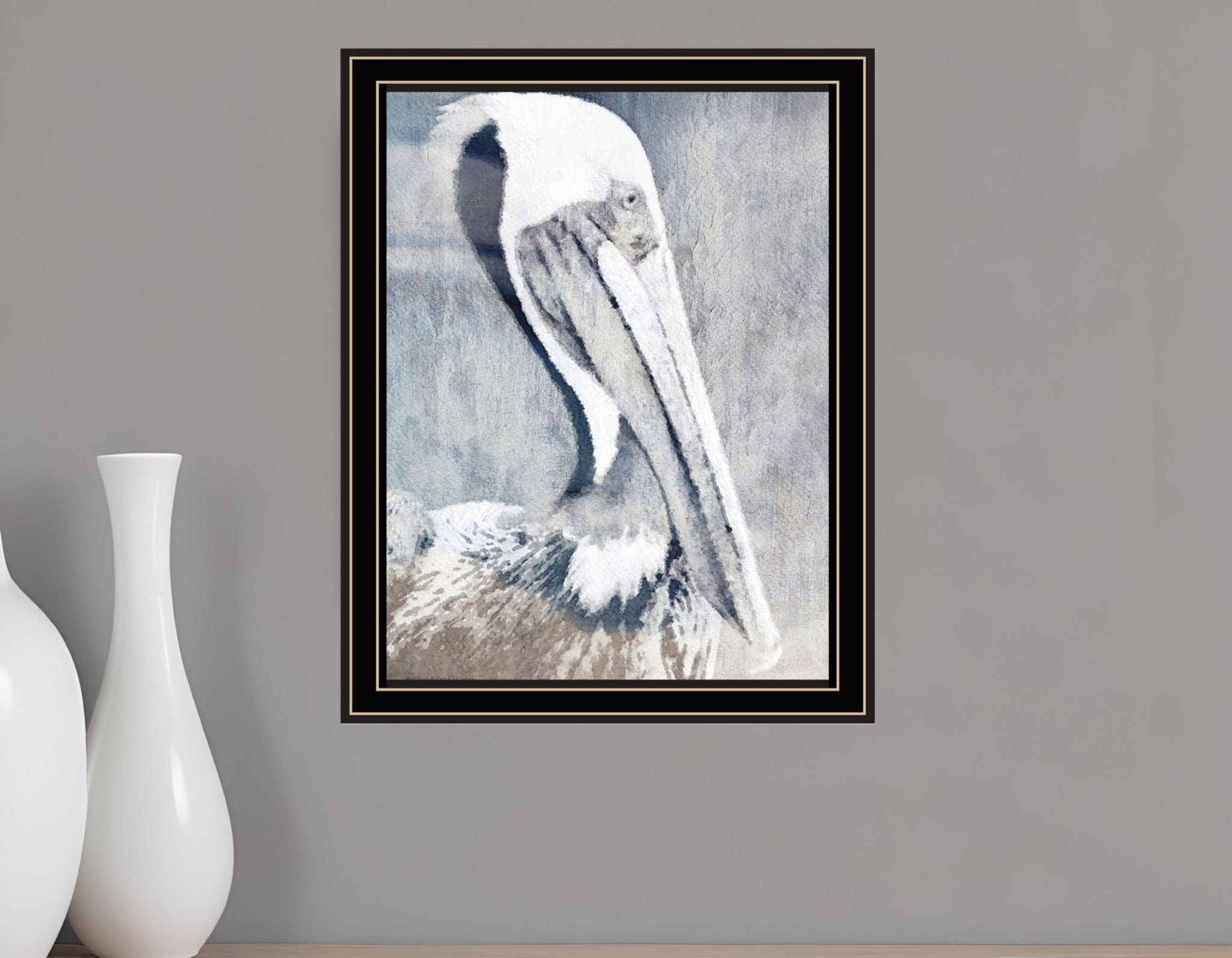 PELICAN Black Framed Print Wall Art