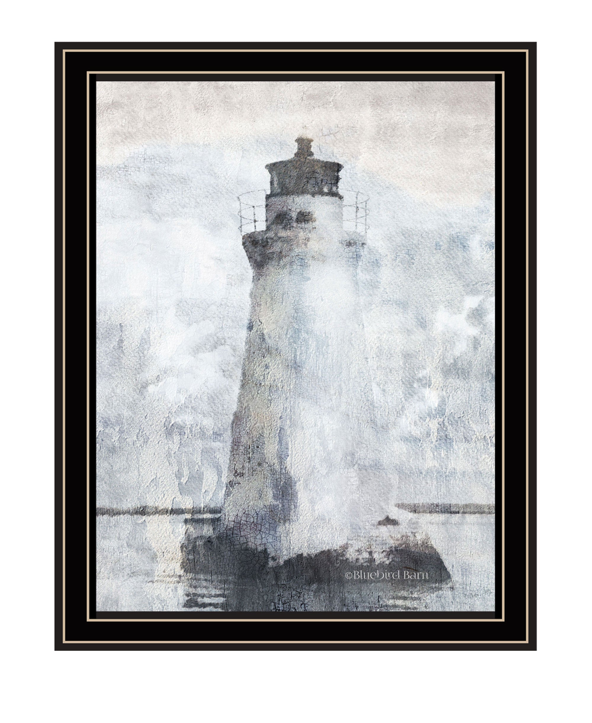 Lighthouse Black Framed Print Wall Art