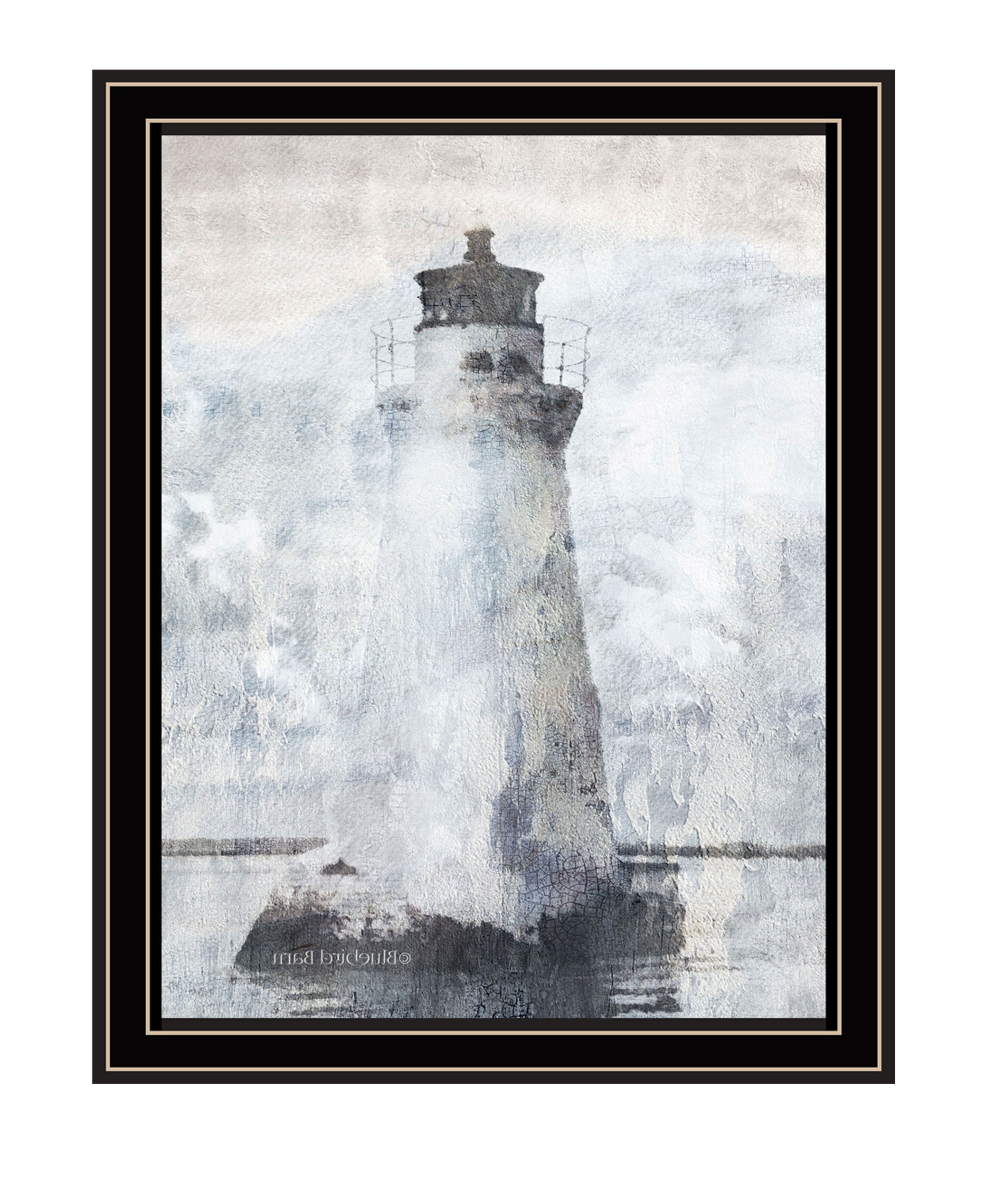 Lighthouse Black Framed Print Wall Art