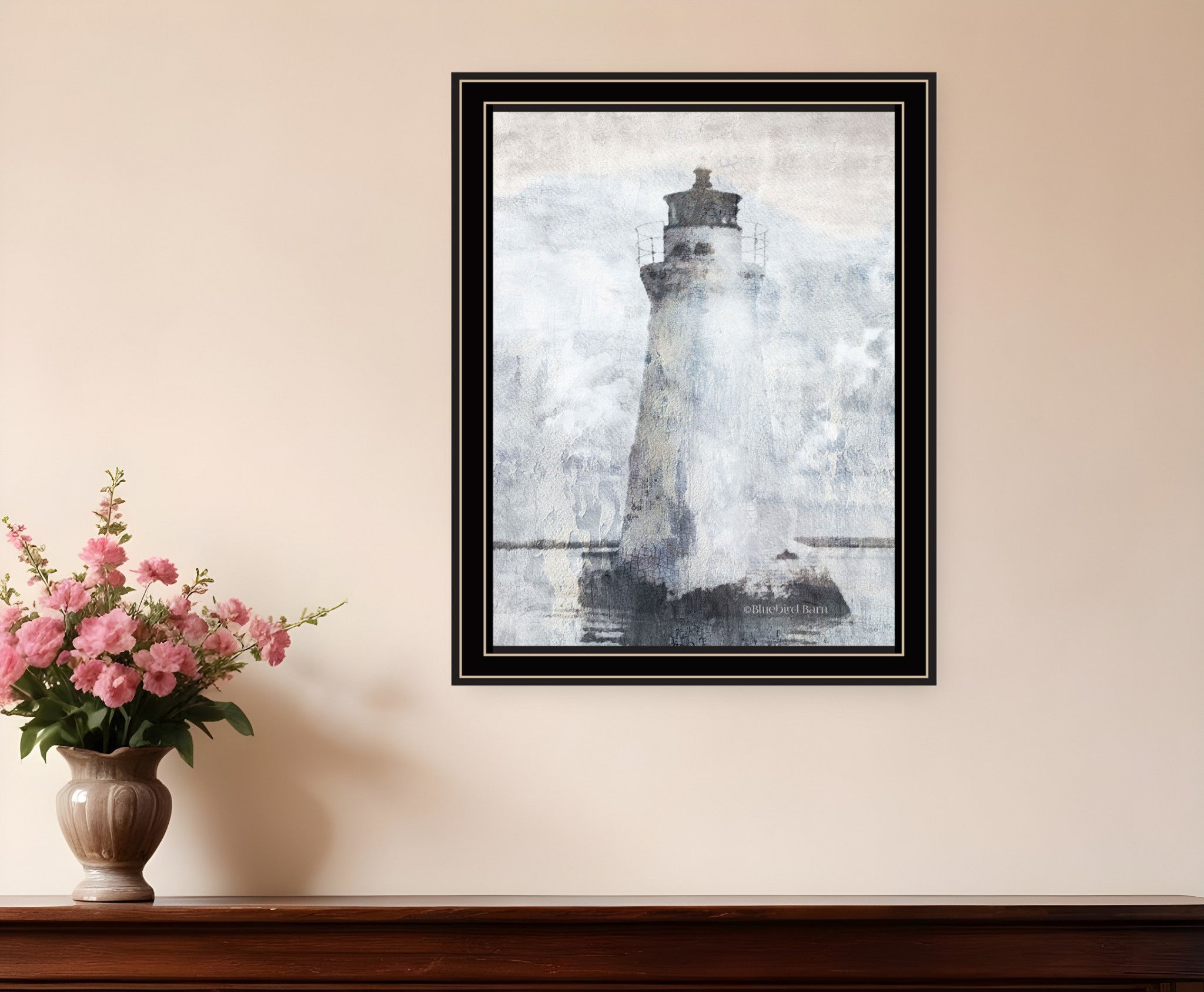 Lighthouse Black Framed Print Wall Art