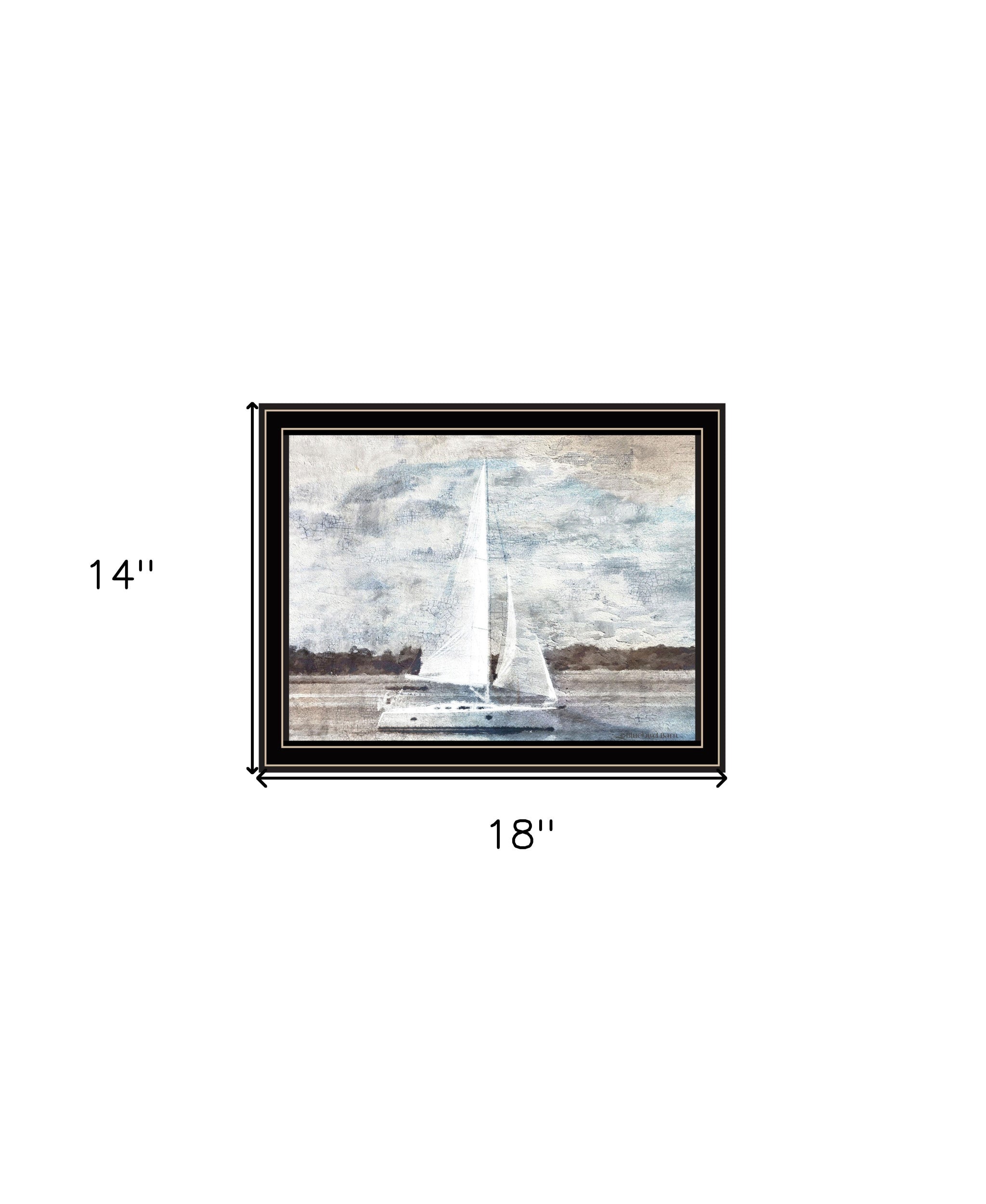 Sailboat on Water Black Framed Print Wall Art