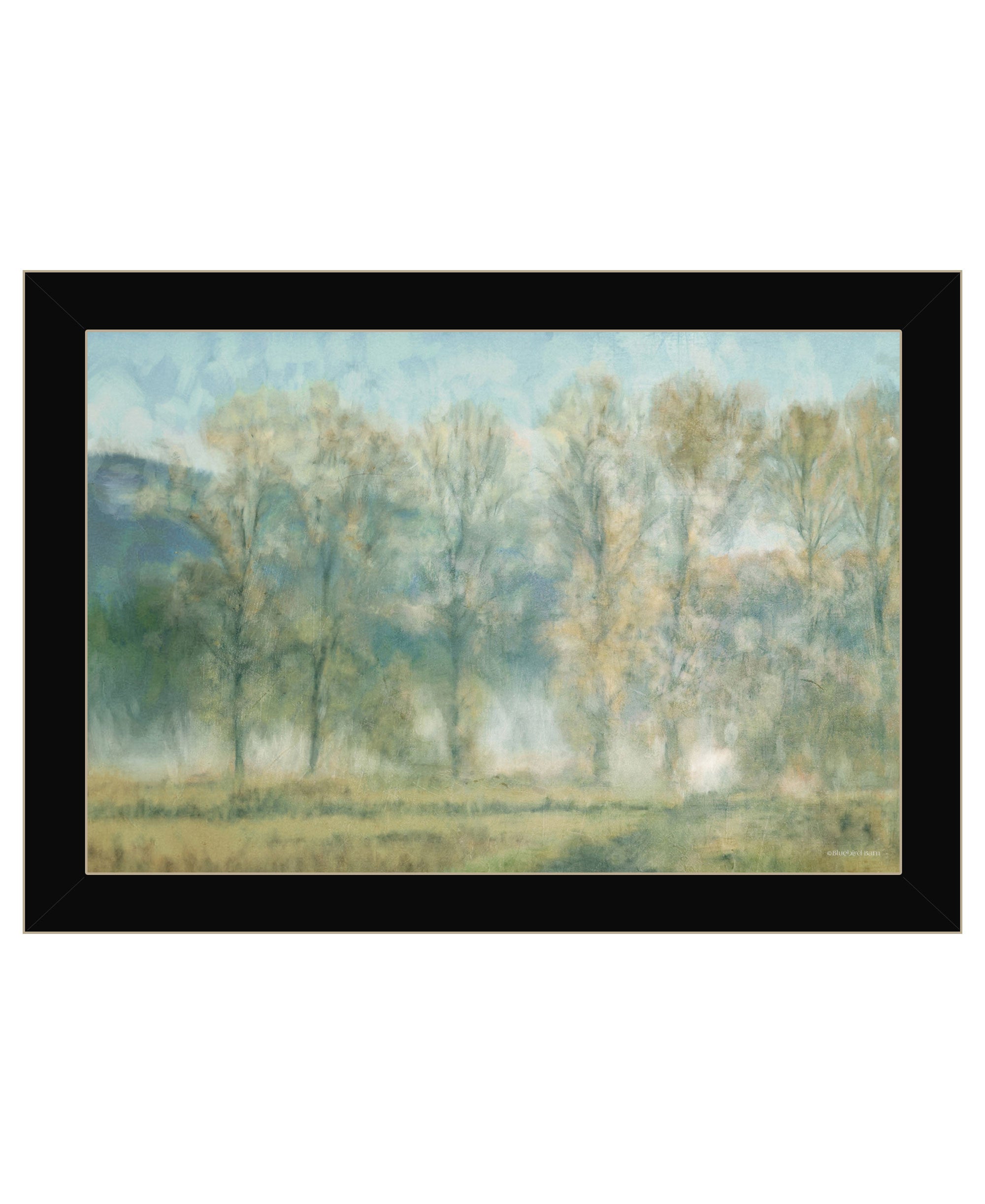 Peaceful Tree Line Black Framed Print Wall Art