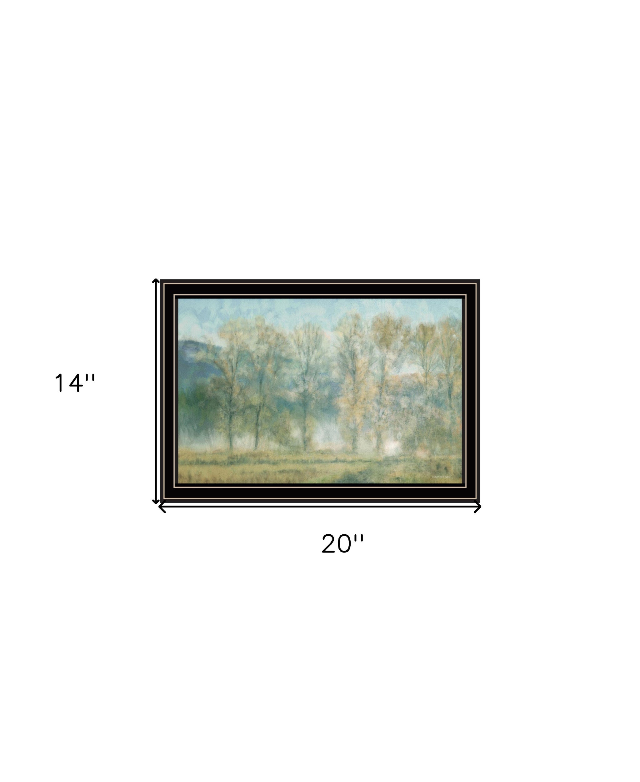 Peaceful Tree Line Black Framed Print Wall Art